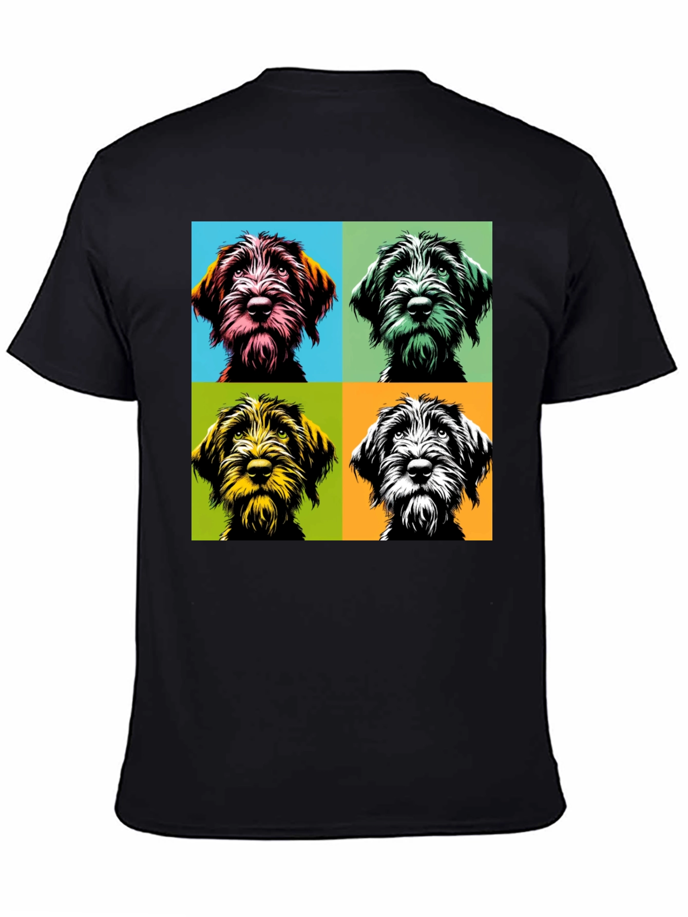 Black Dog Pop Art T-Shirt, Stylish Canine Tee view 4