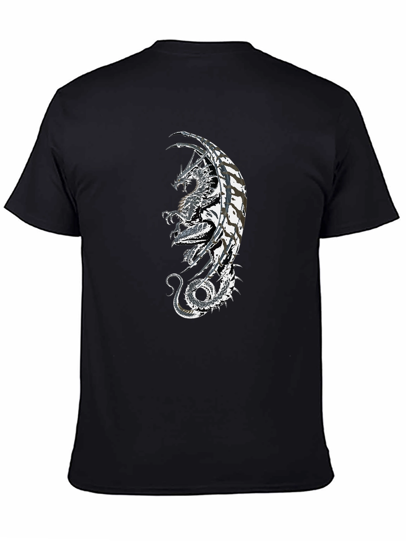 Black Dragon Graphic Black T-Shirt - Fantasy Style view 4