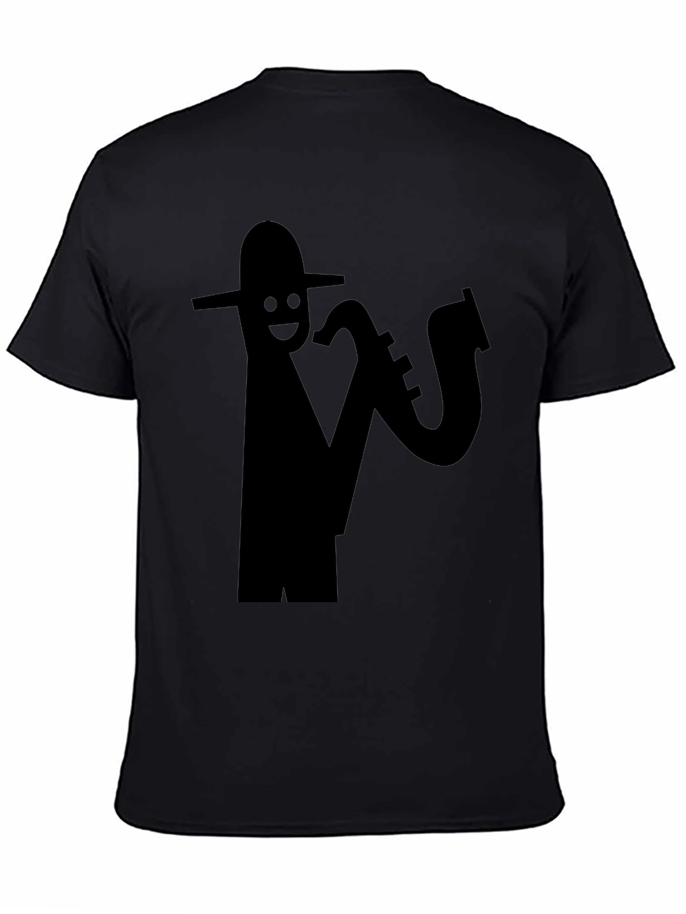 Black Cool Saxophone Player Black T-Shirt view 4