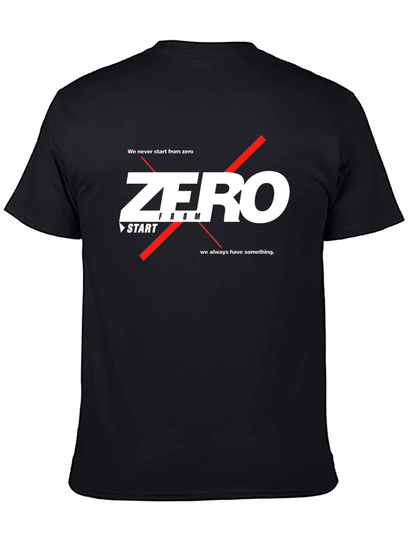 Black Zero From Start Men's Black Graphic Tee view 4