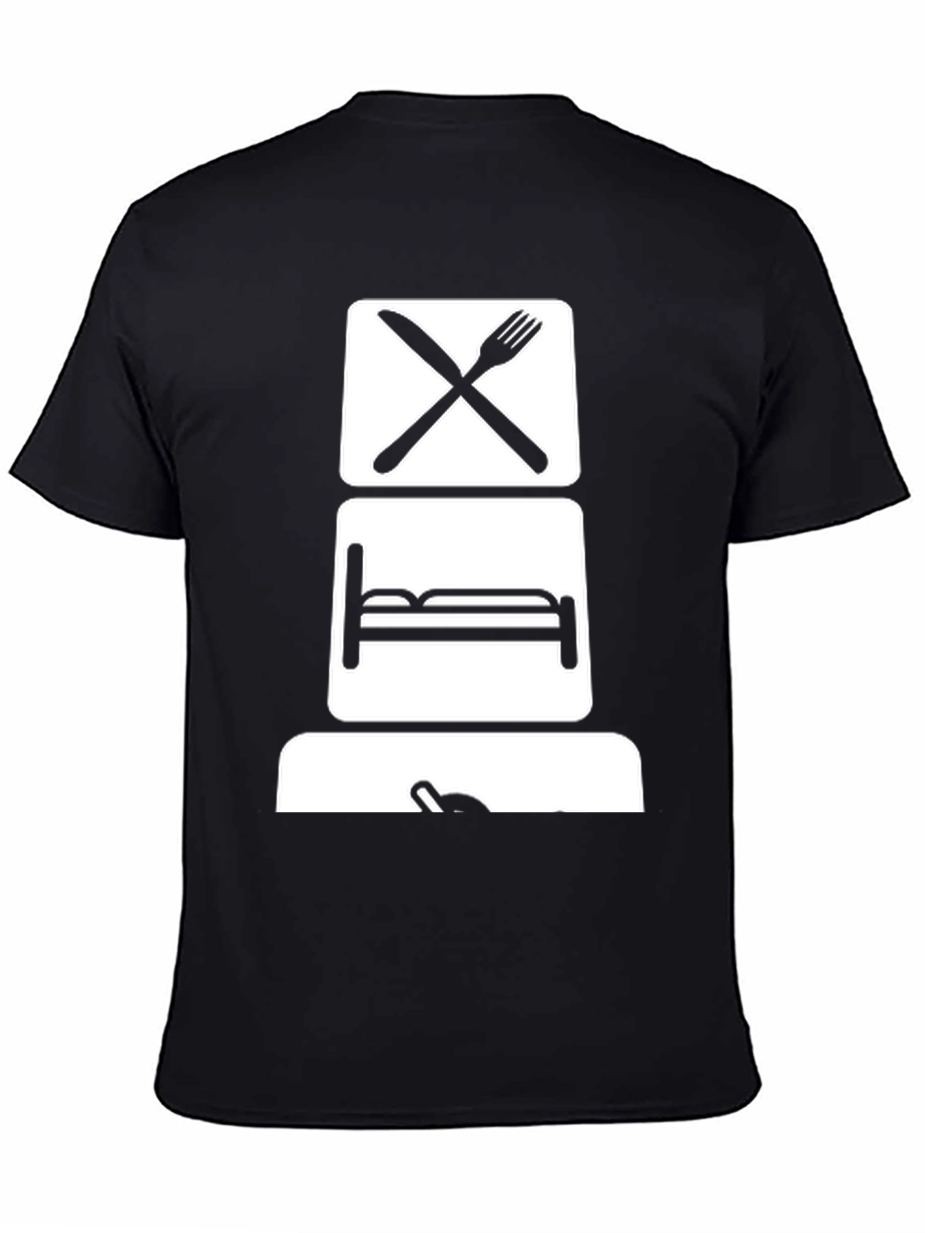 Black Eat, Sleep, Game T-Shirt - Black Graphic Tee view 4