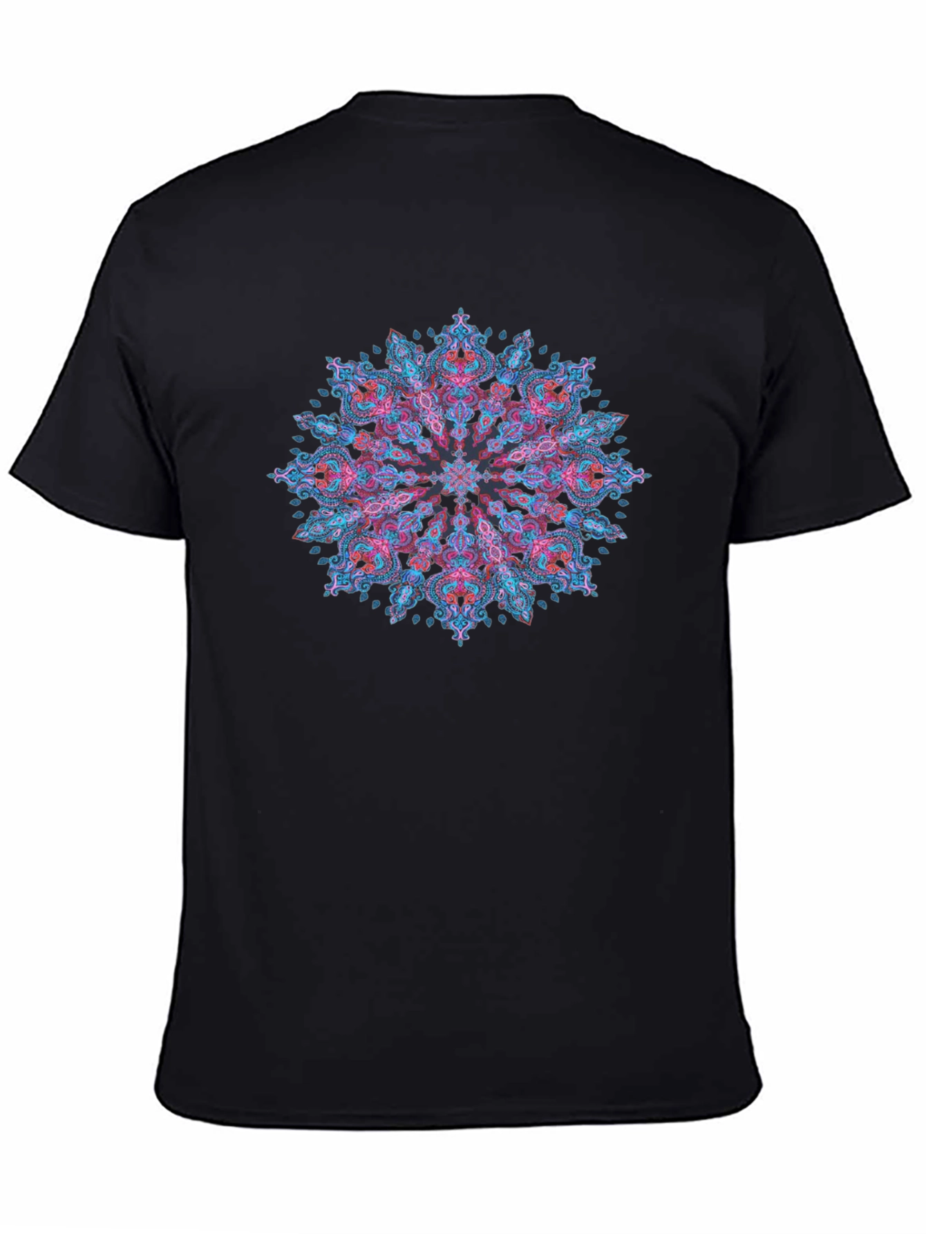 Black Mandala Art Black T-Shirt - Stylish Graphic Tee view 4