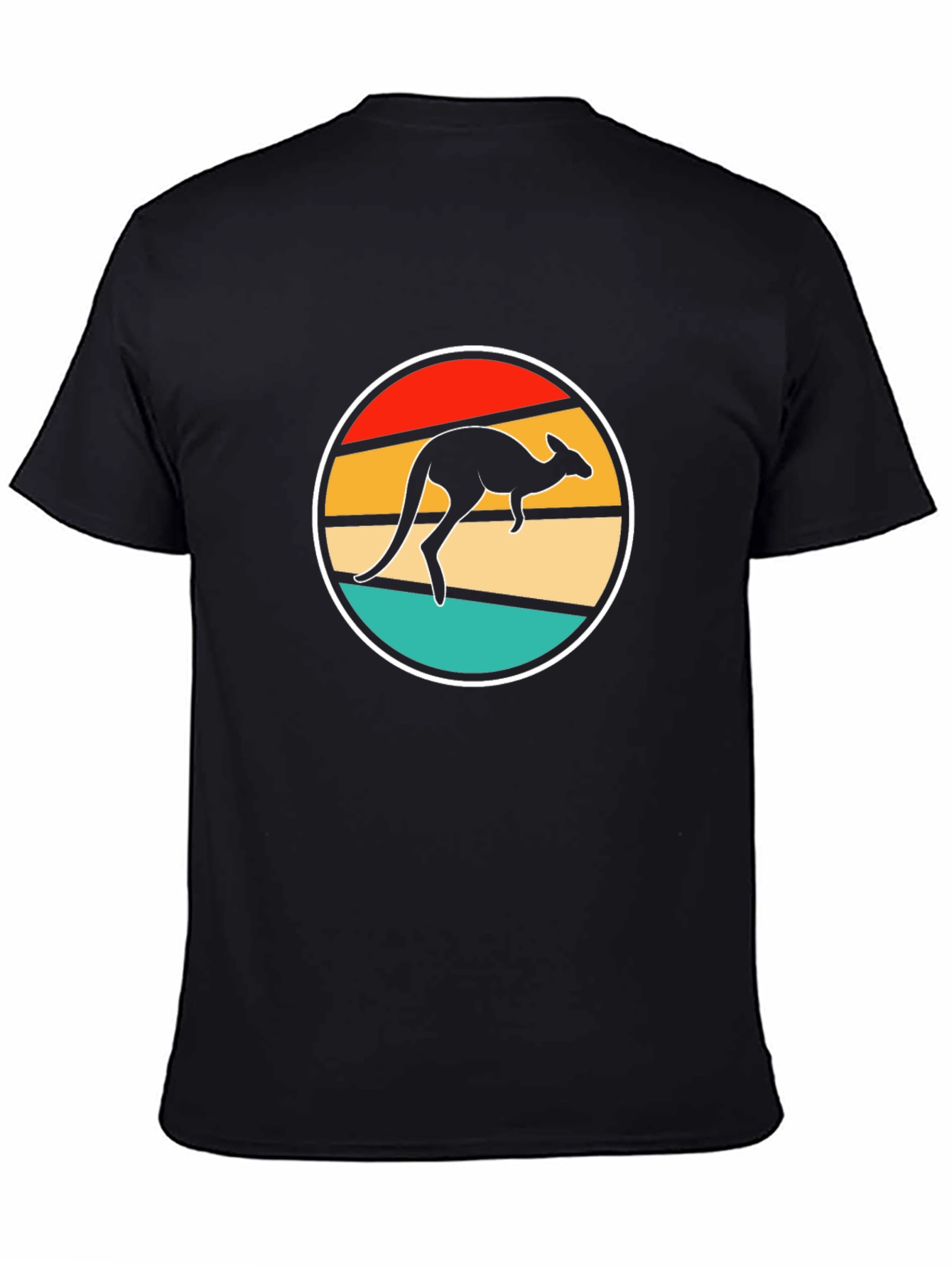 Black Retro Kangaroo T-Shirt - Black Novelty Tee view 4
