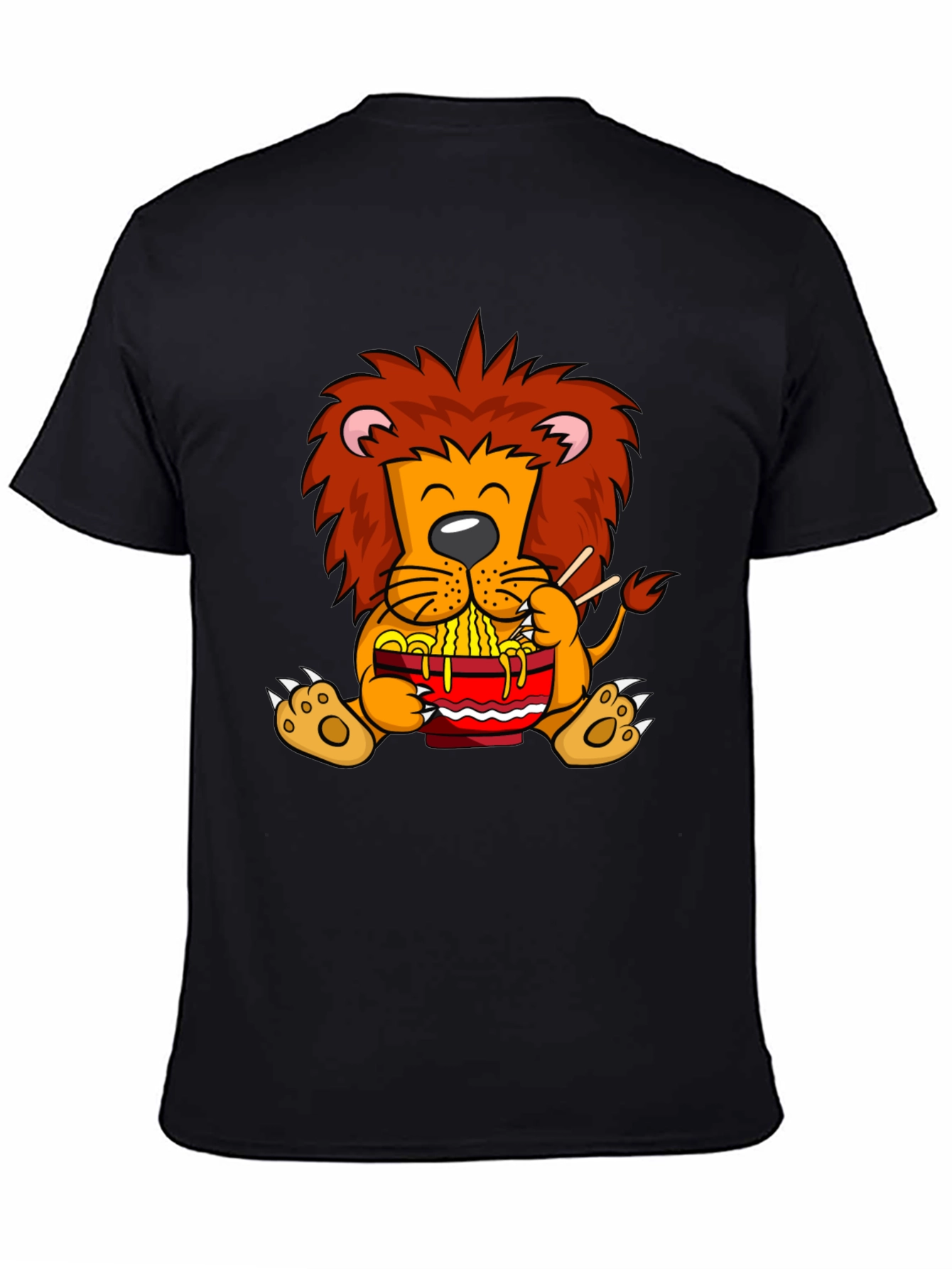 Black Lion Ramen T-Shirt - Cartoon Style view 4