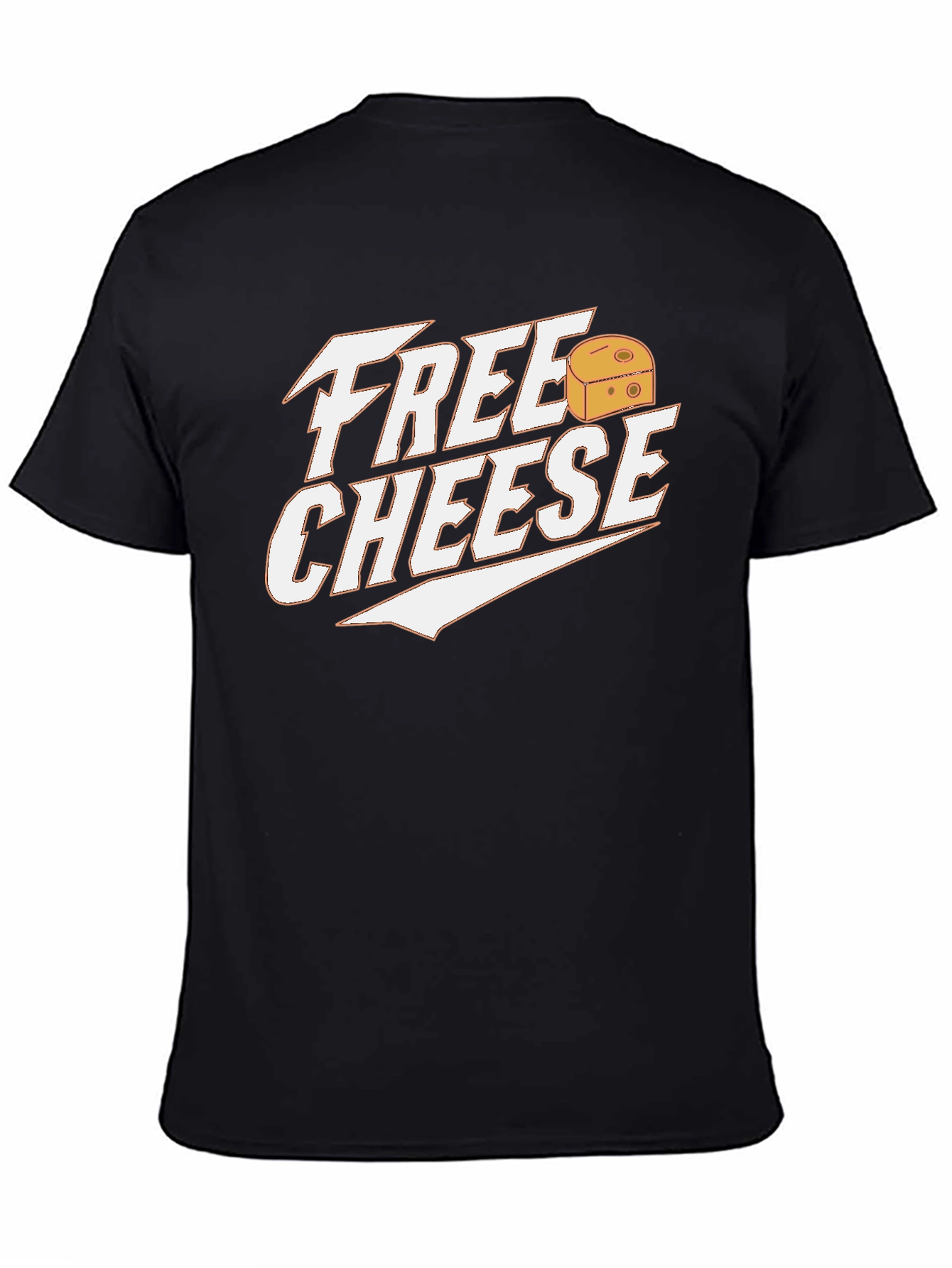 Black Free Cheese Graphic Tee - Funny Food Lover Shirt view 4