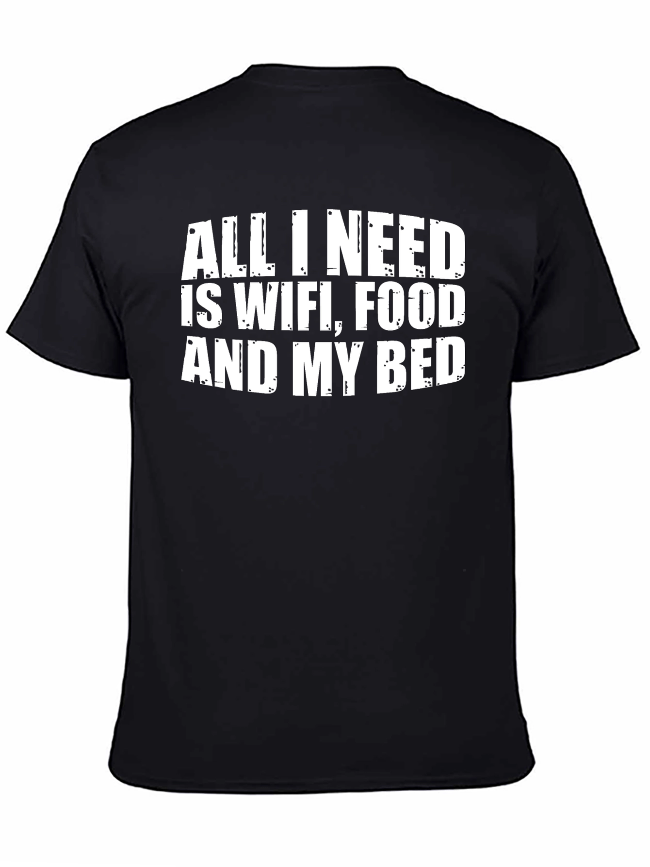Black WiFi Food Bed Funny Graphic Tee - Soft Cotton view 4