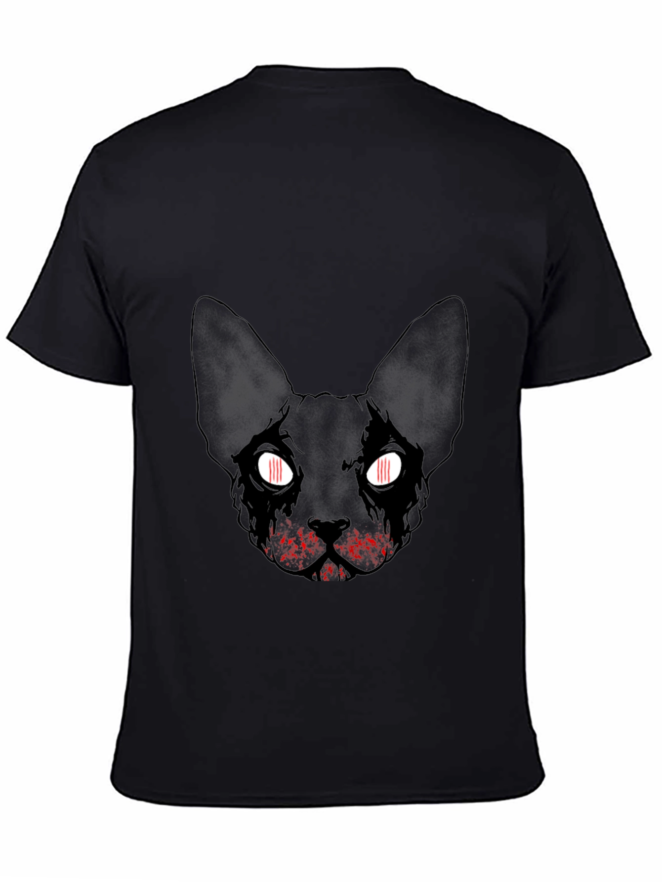 Black Black Cat Graphic Tee - Unique Design view 4