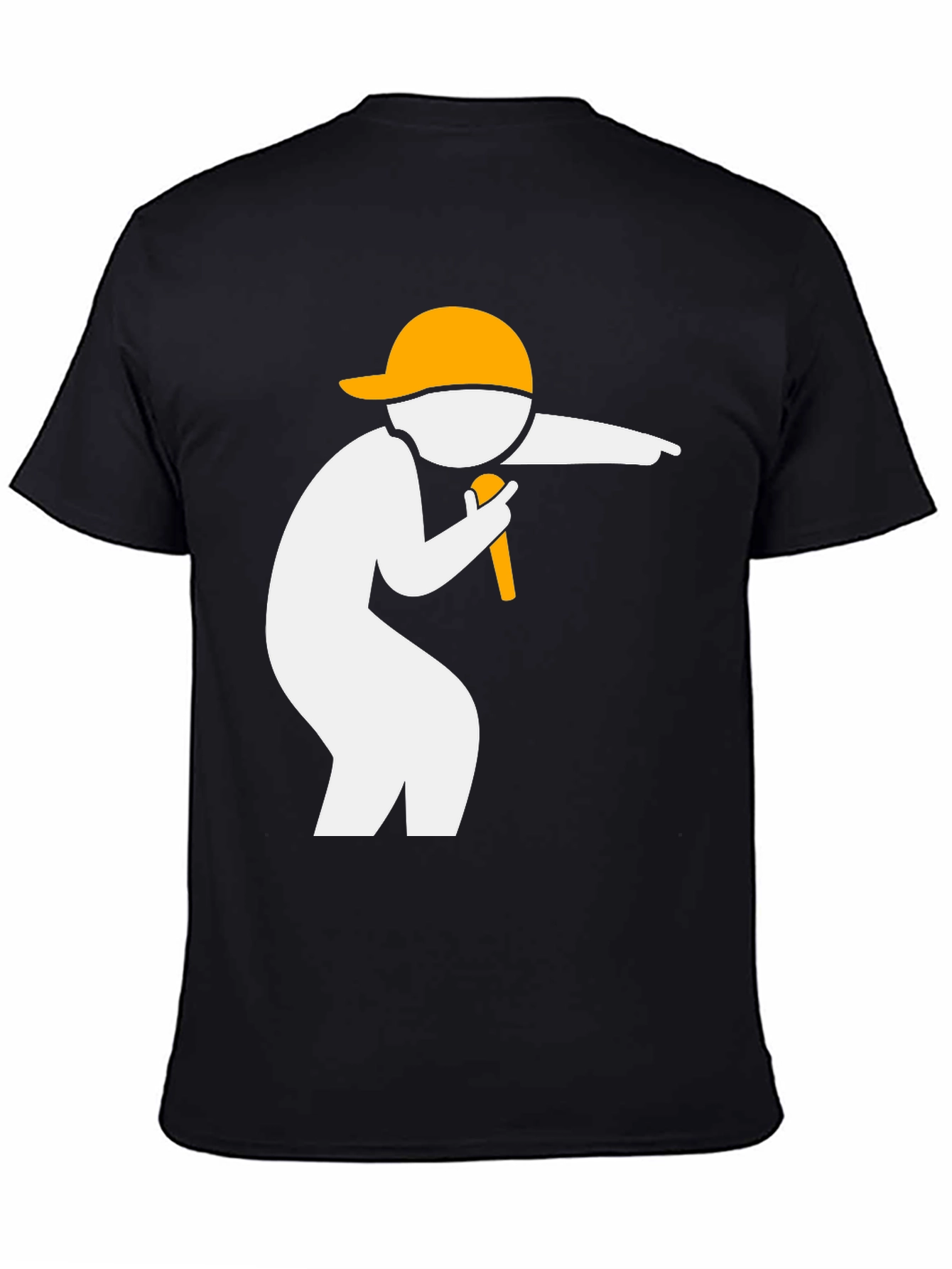 Black Mic Drop Graphic Tee - Black Cotton T-Shirt view 4