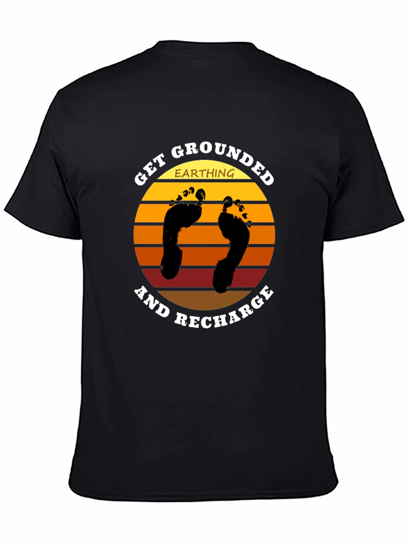 Black Get Grounded Earthing Recharge Graphic Tee view 4