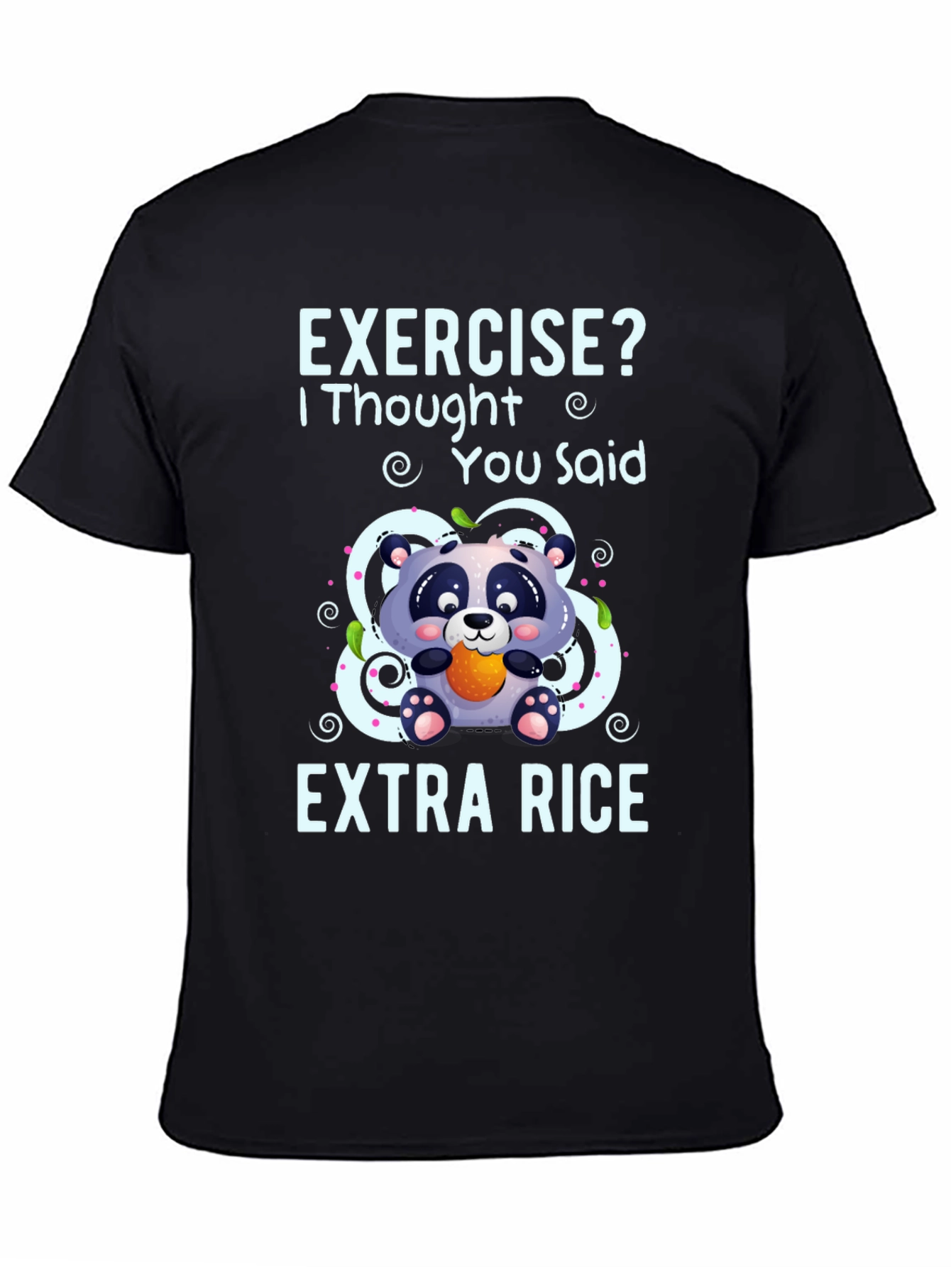 Black Exercise? Extra Rice Panda Graphic Tee view 4