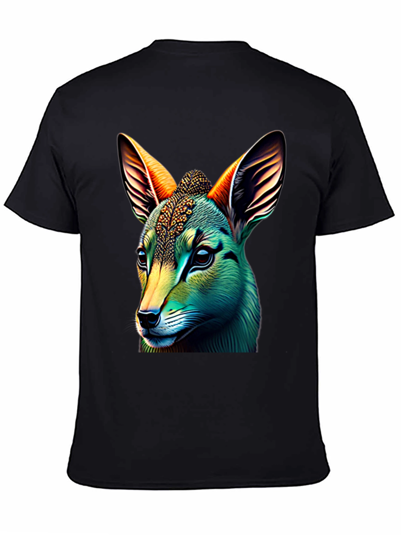 Black Vibrant Animal Graphic Tee - Unique Design view 4
