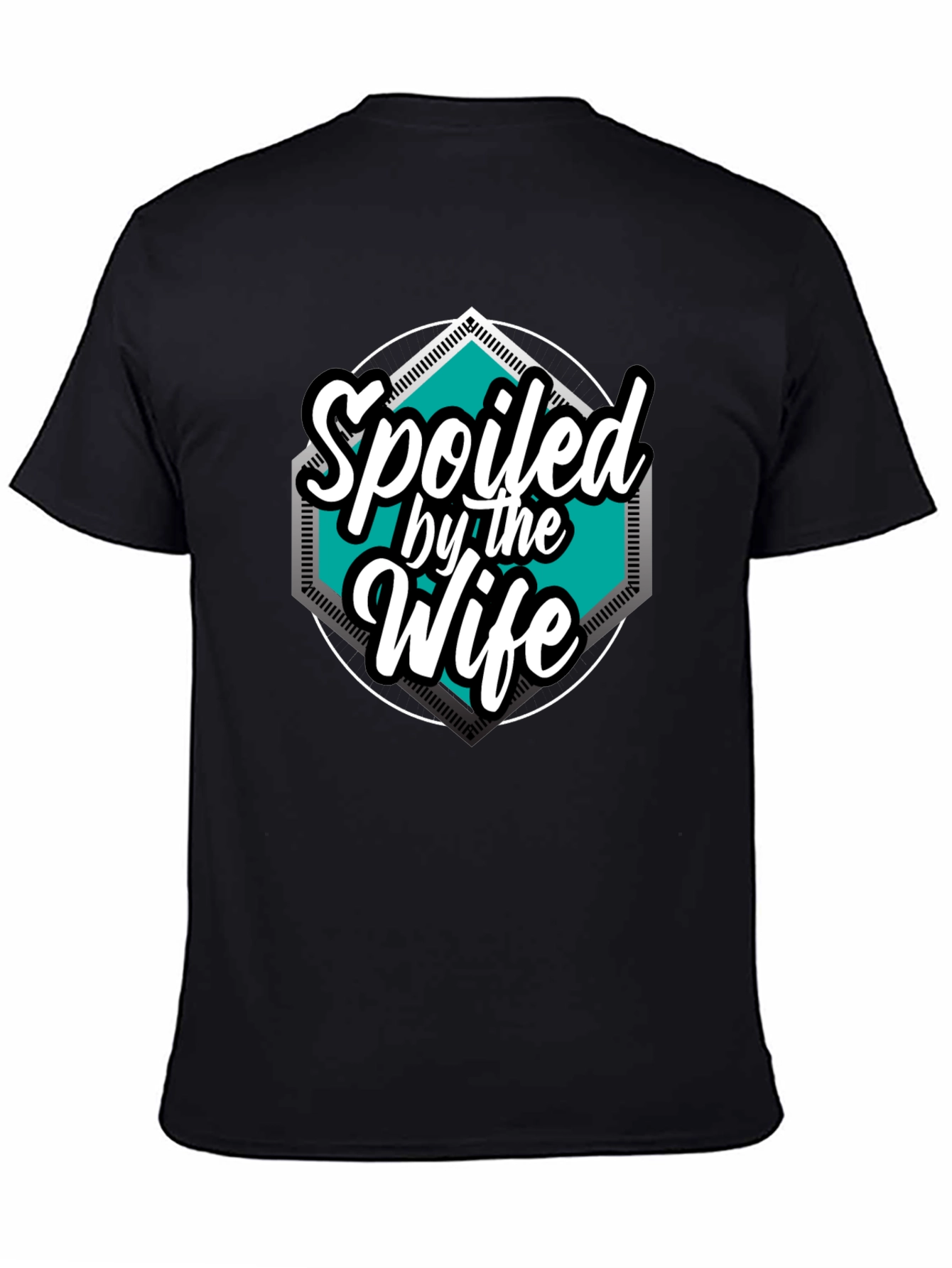 Black Spoiled by the Wife Graphic Tee - Black view 4