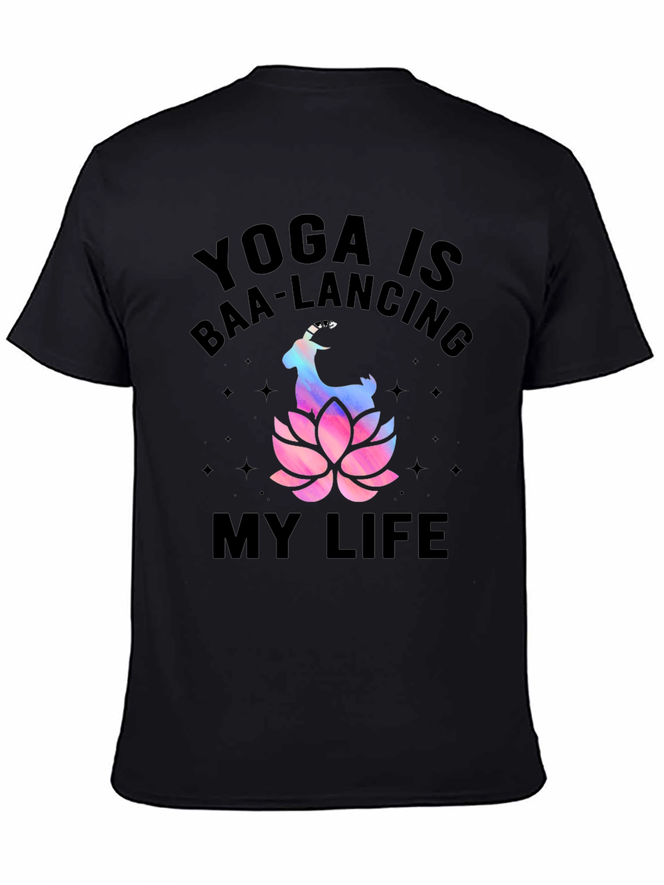 Black Yoga Baa-lancing Life Graphic Tee view 4