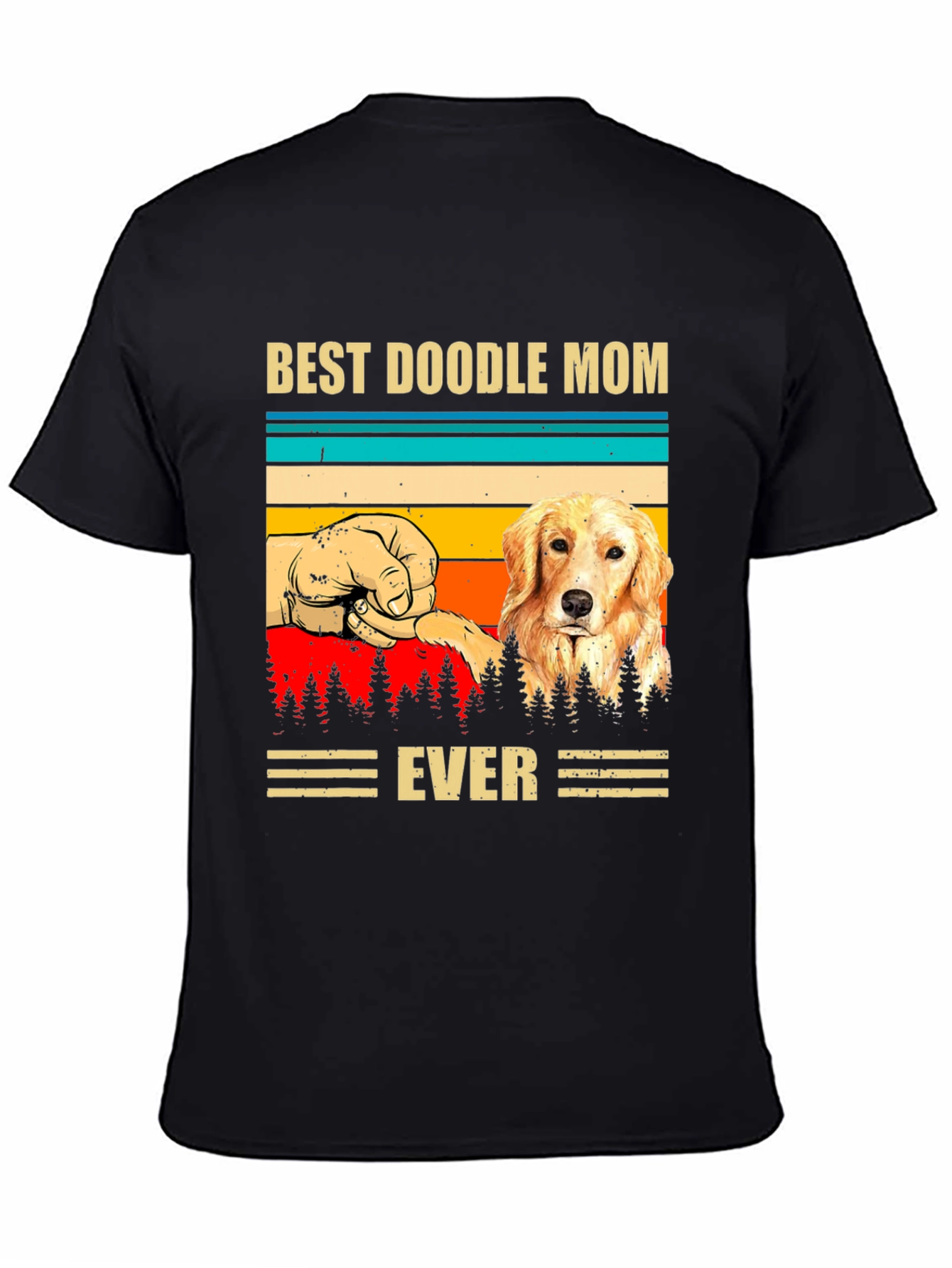 Black Best Doodle Mom Ever Graphic T-Shirt view 4