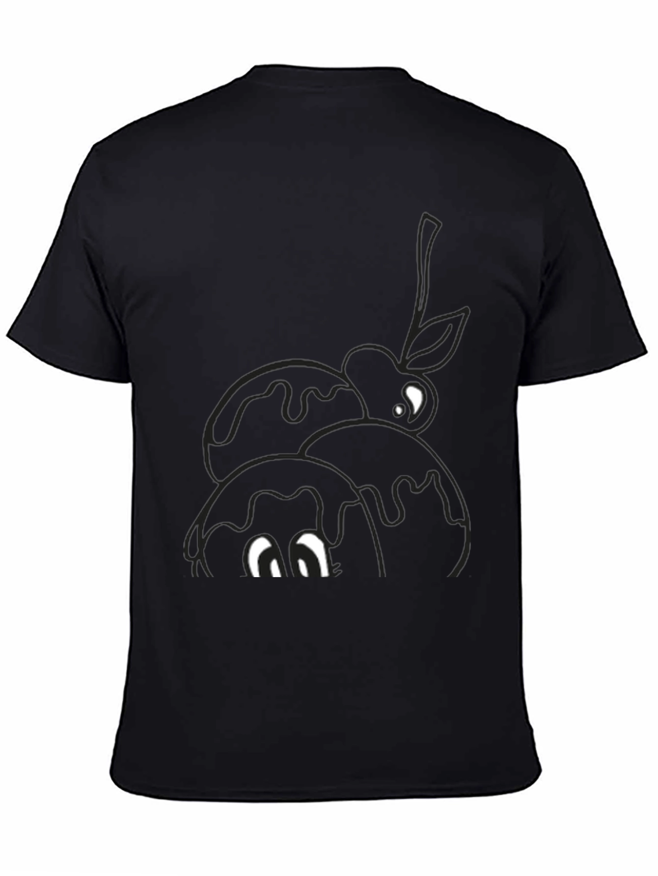 Black Novelty Cartoon Eyes Dessert T-Shirt view 4