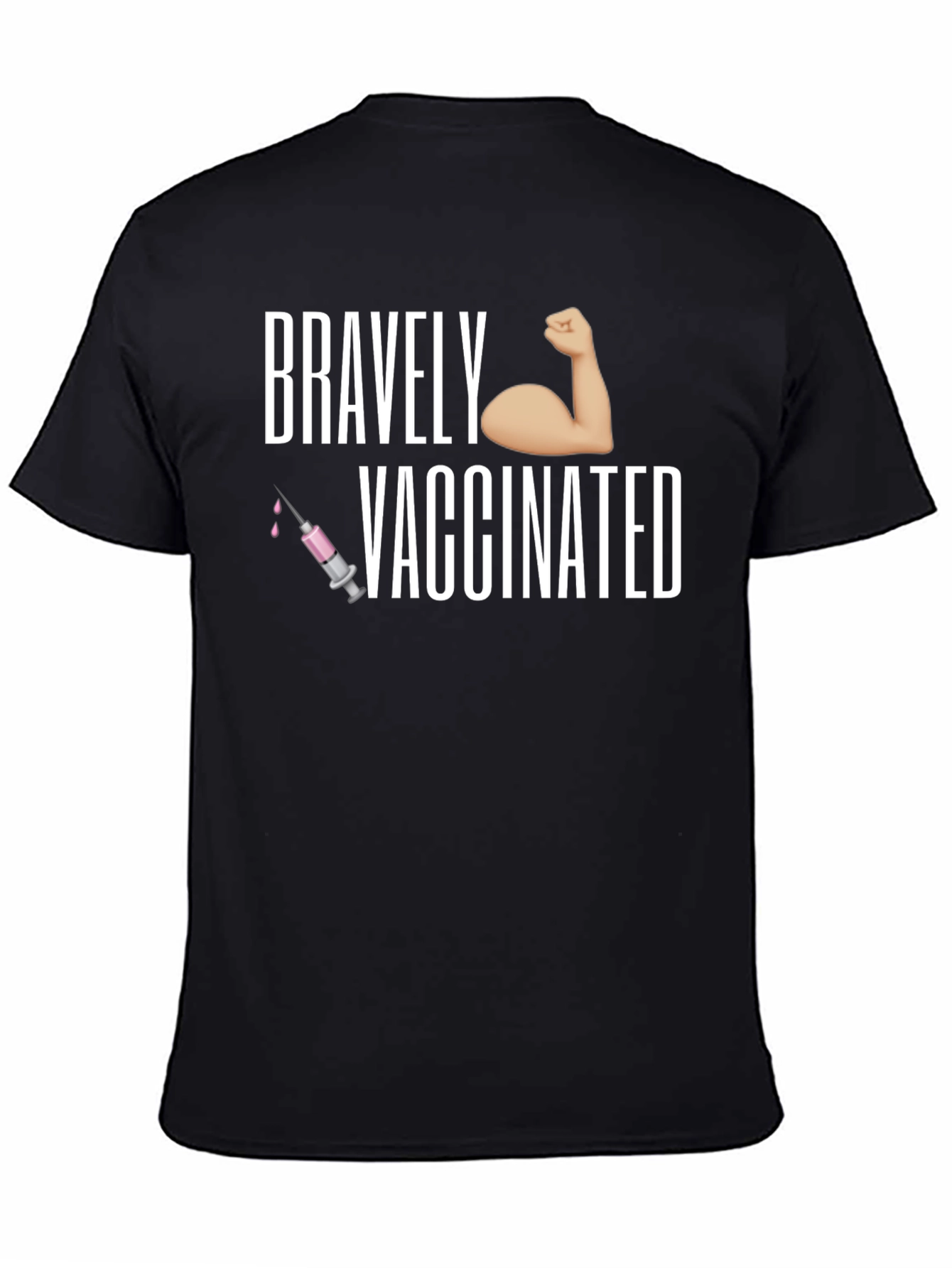 Black Bravely Vaccinated T-Shirt - Pro Vaccine Tee view 4