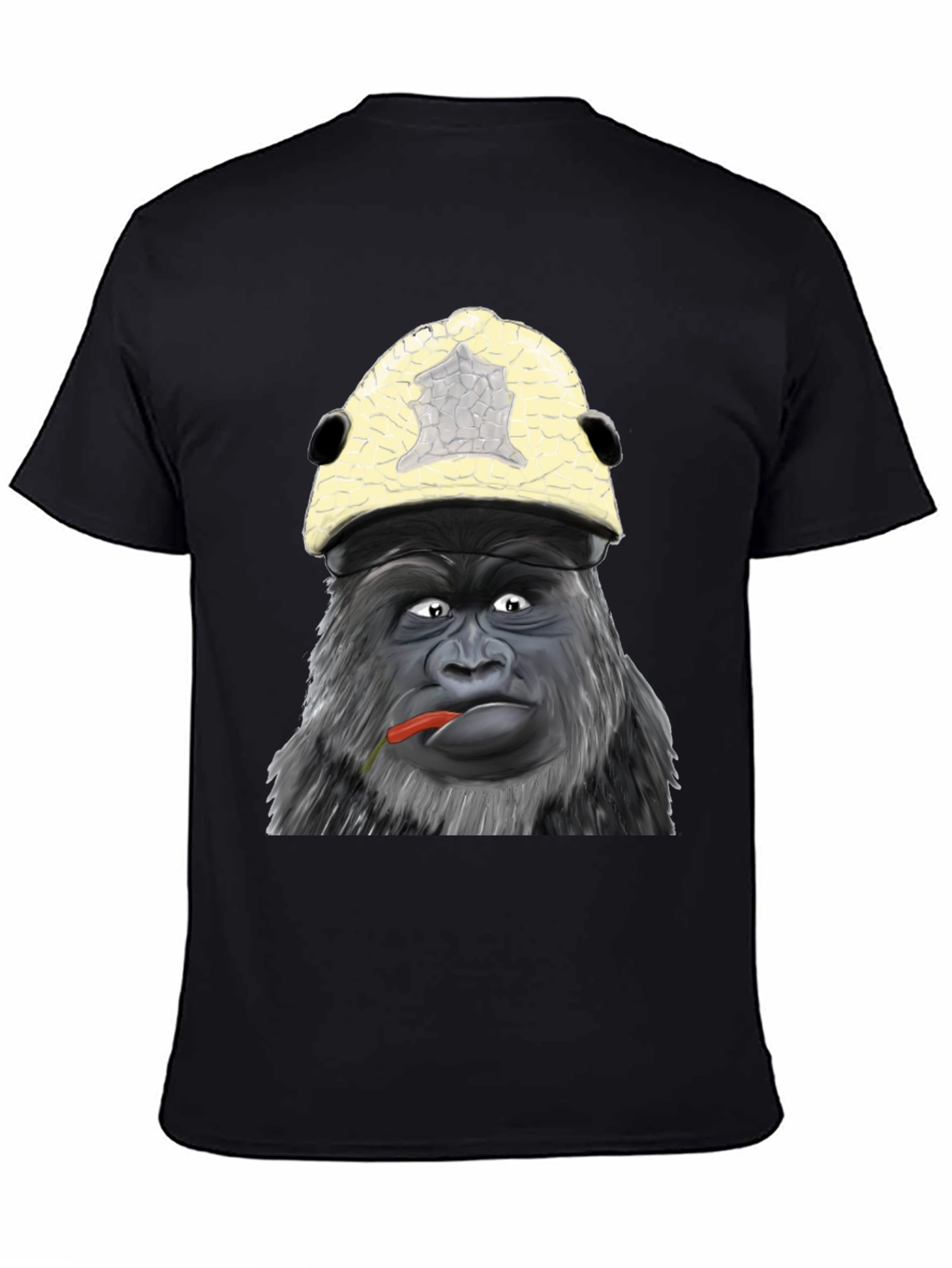 Black Funny Gorilla Graphic Tee - Unique Ape Design Shirt view 4