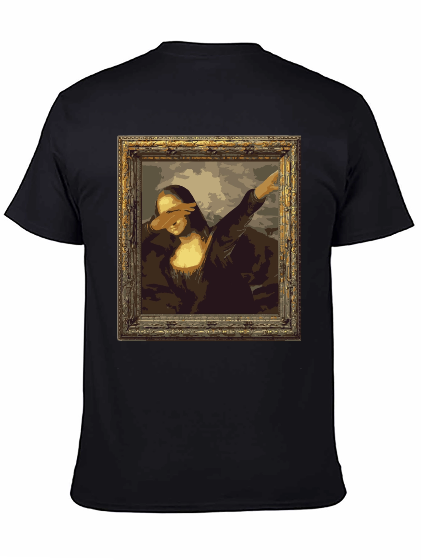 Black Mona Lisa Dab Black T-Shirt view 4