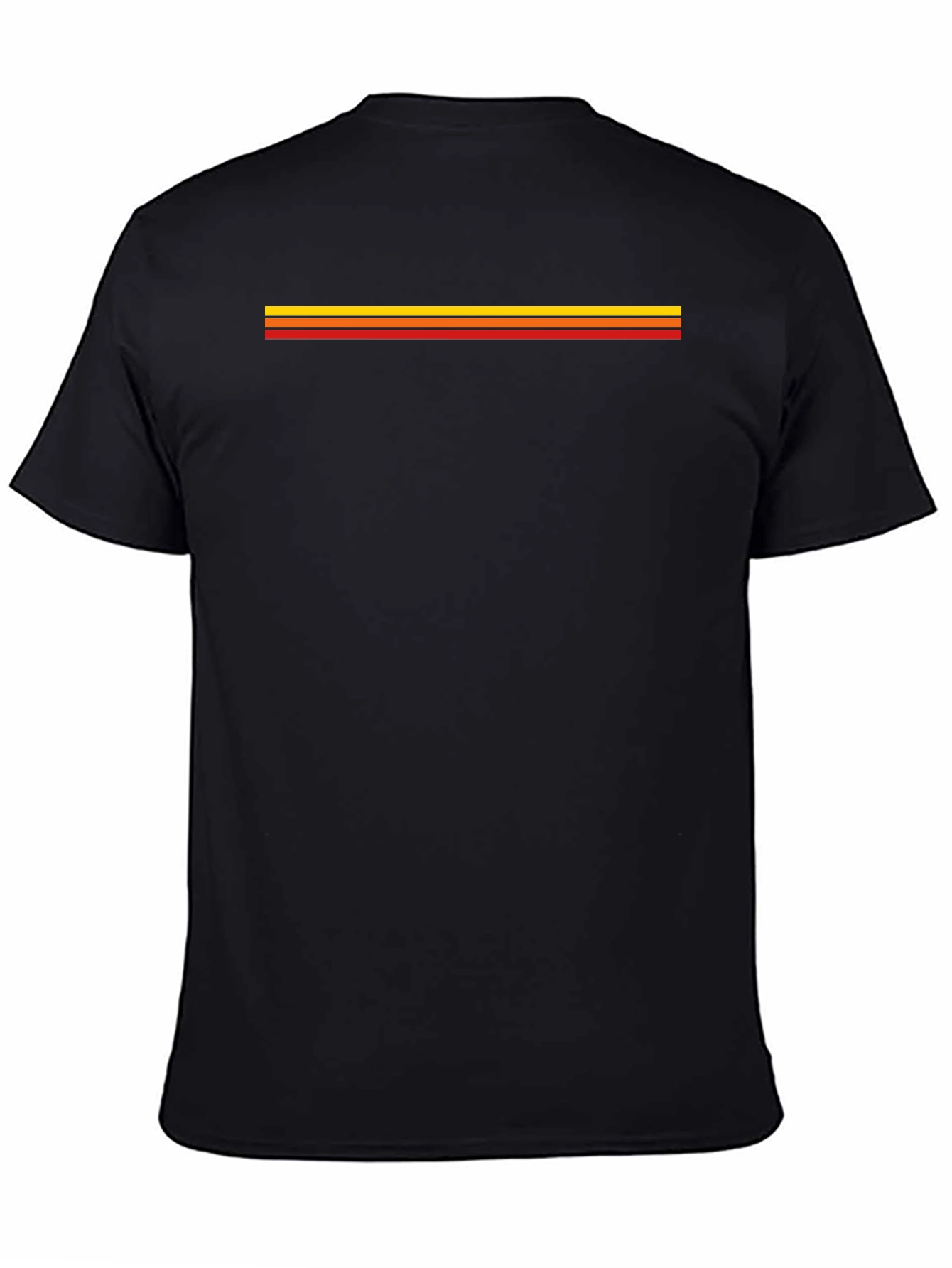 Black Retro Striped Black T-Shirt - Vintage Style Tee view 4
