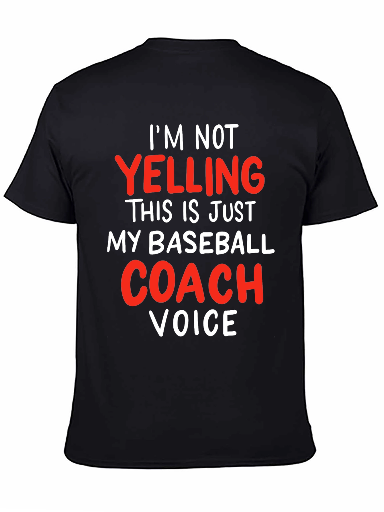 Black Baseball Coach Voice T-Shirt - Funny Gift view 4