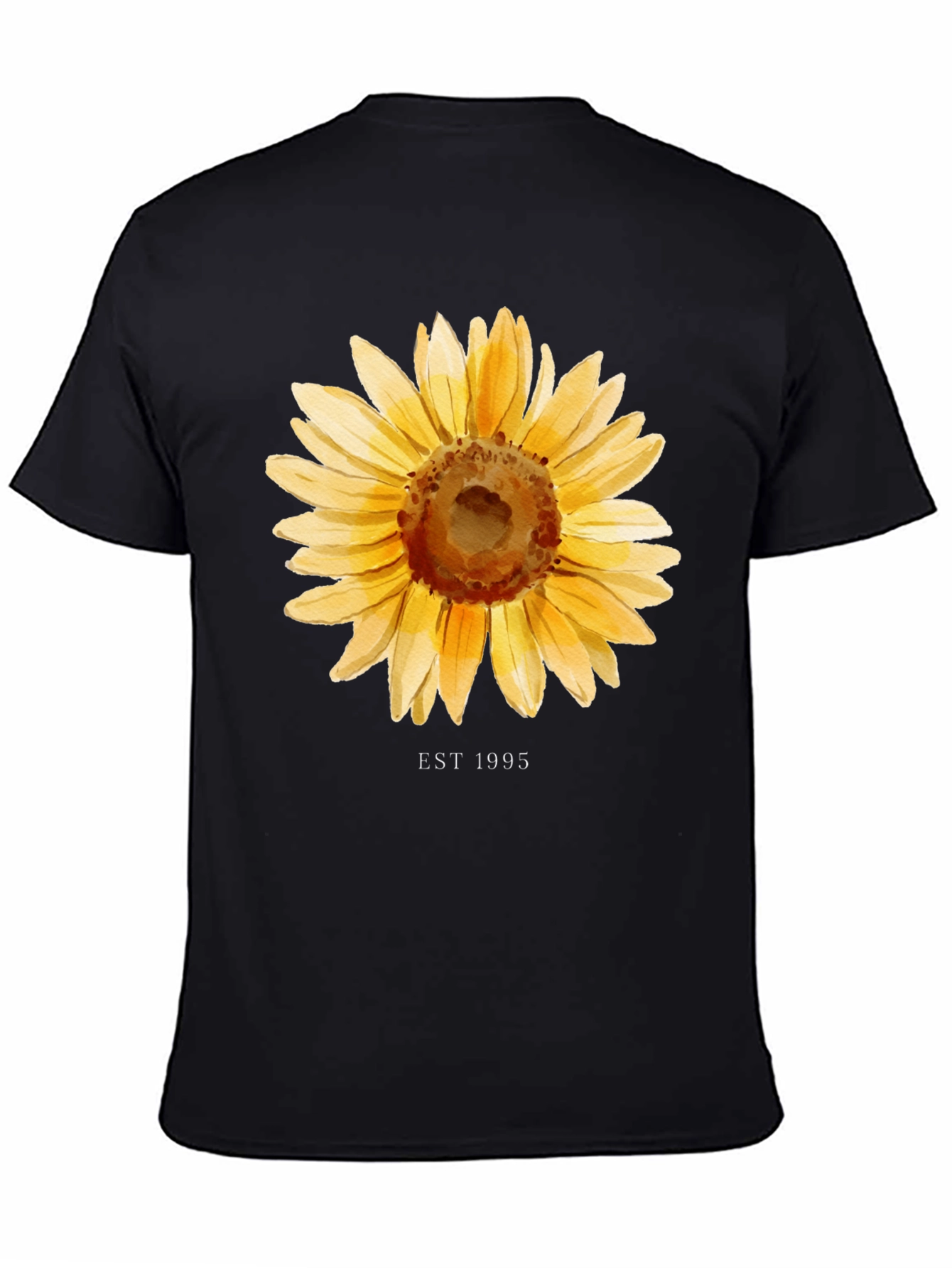 Black Sunflower EST 1995 Black T-Shirt view 4