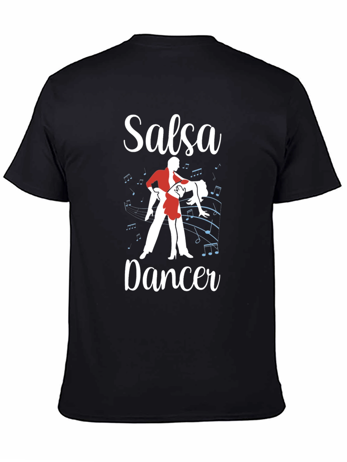 Black Salsa Dancer Graphic T-Shirt - Dance Lover Tee view 4