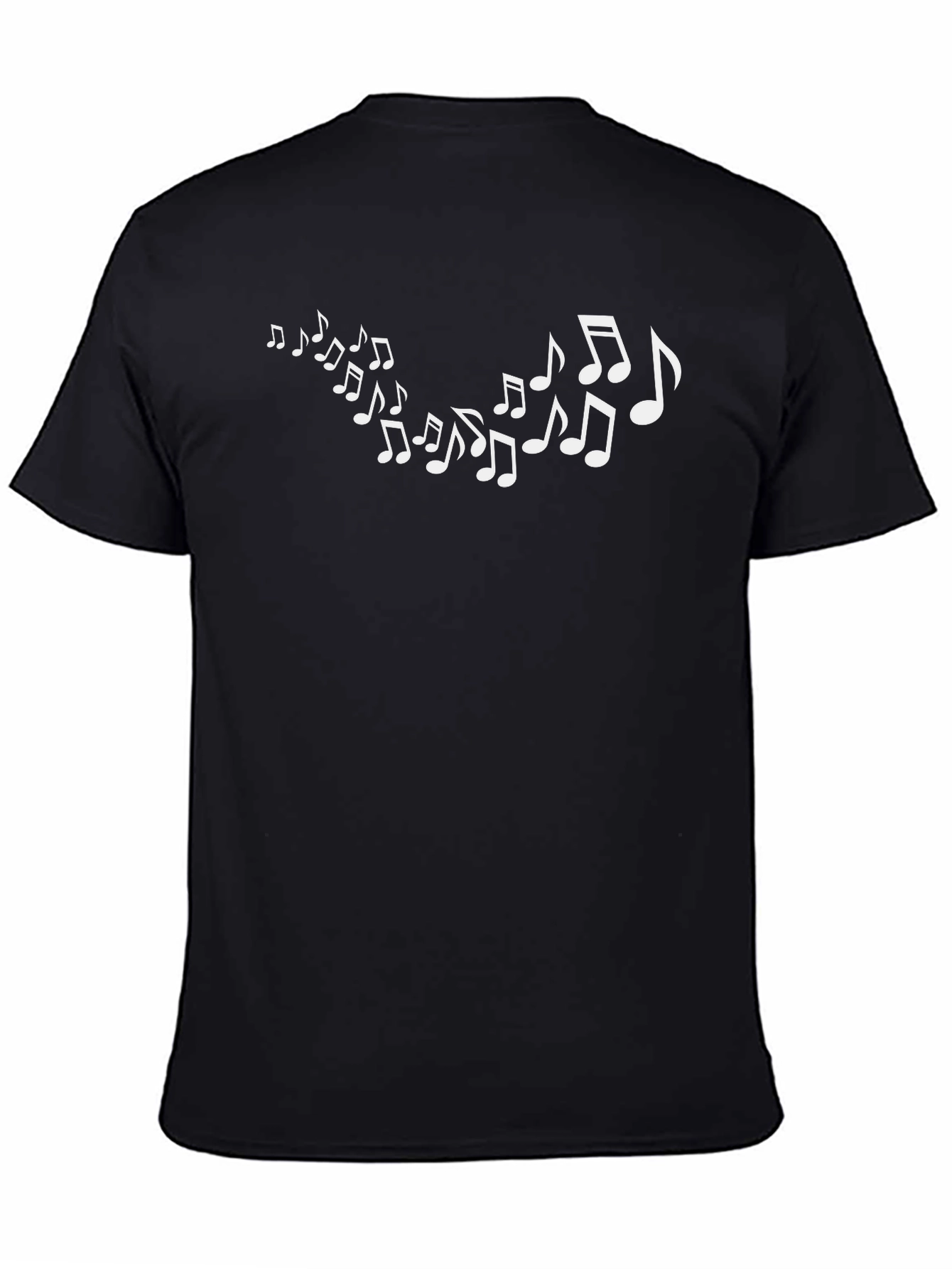 Black Musical Notes Black T-Shirt view 4