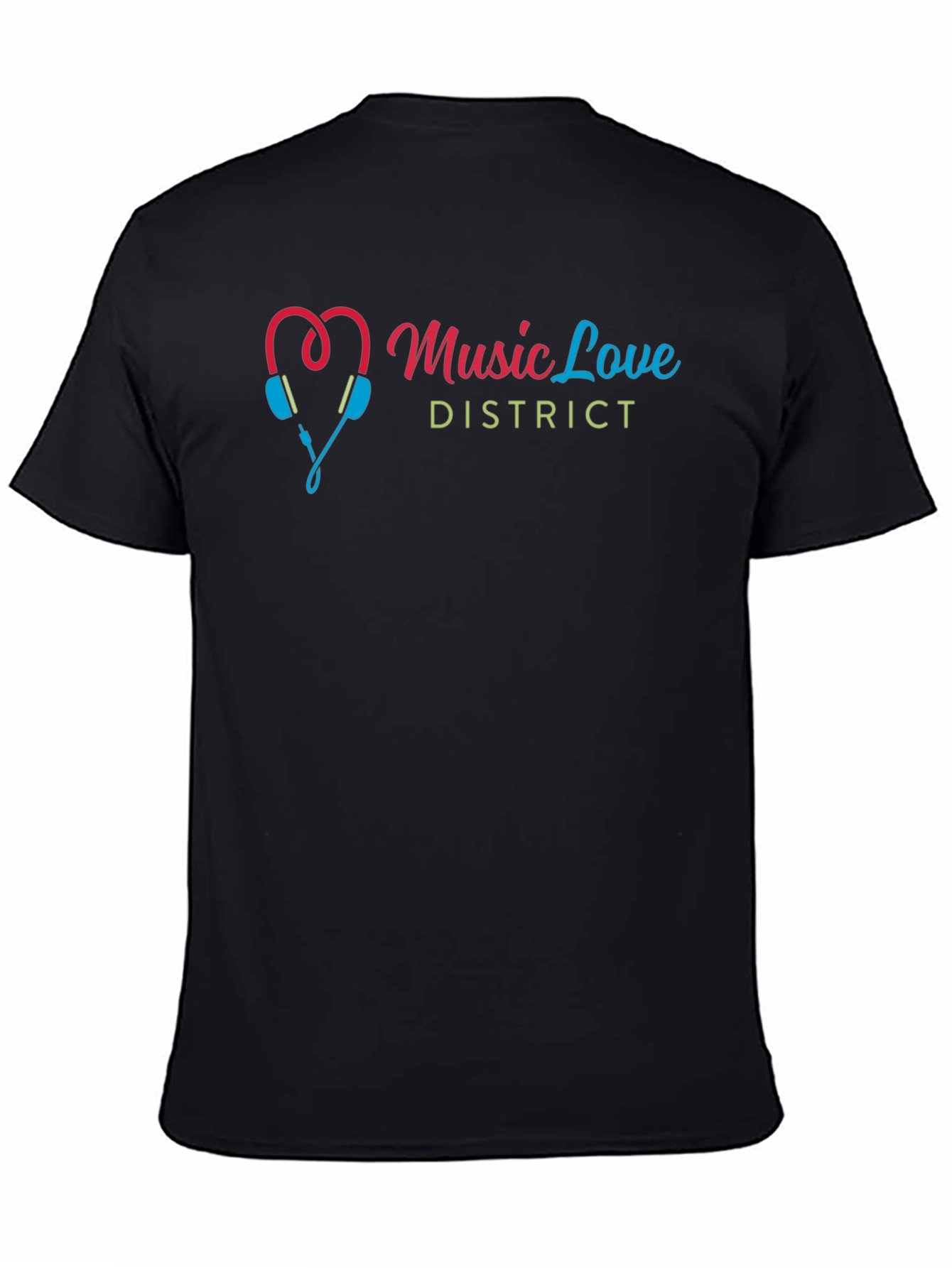 Black Music Love District Graphic T-Shirt view 4