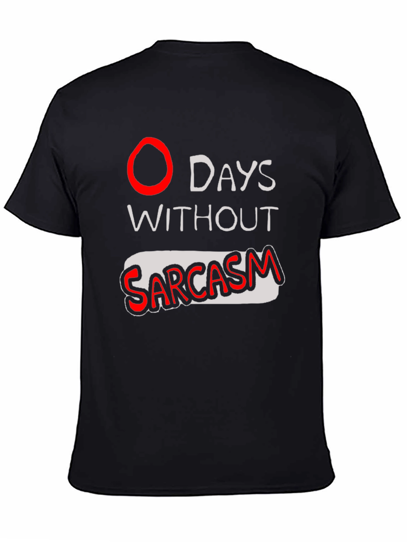 Black Sarcasm T-Shirt - Black Graphic Tee view 4
