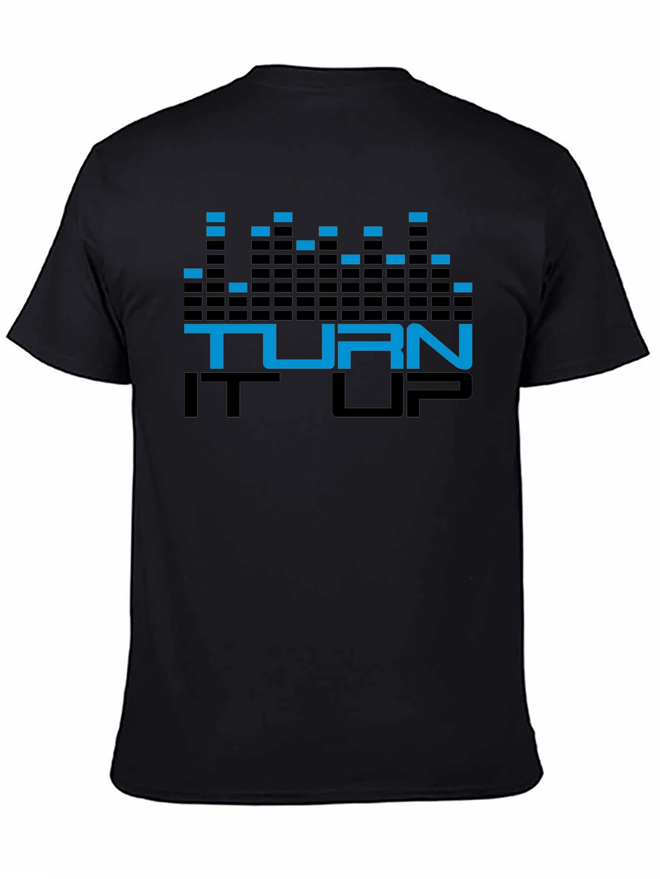 Black Turn It Up Graphic Tee - Black Cotton T-Shirt view 4