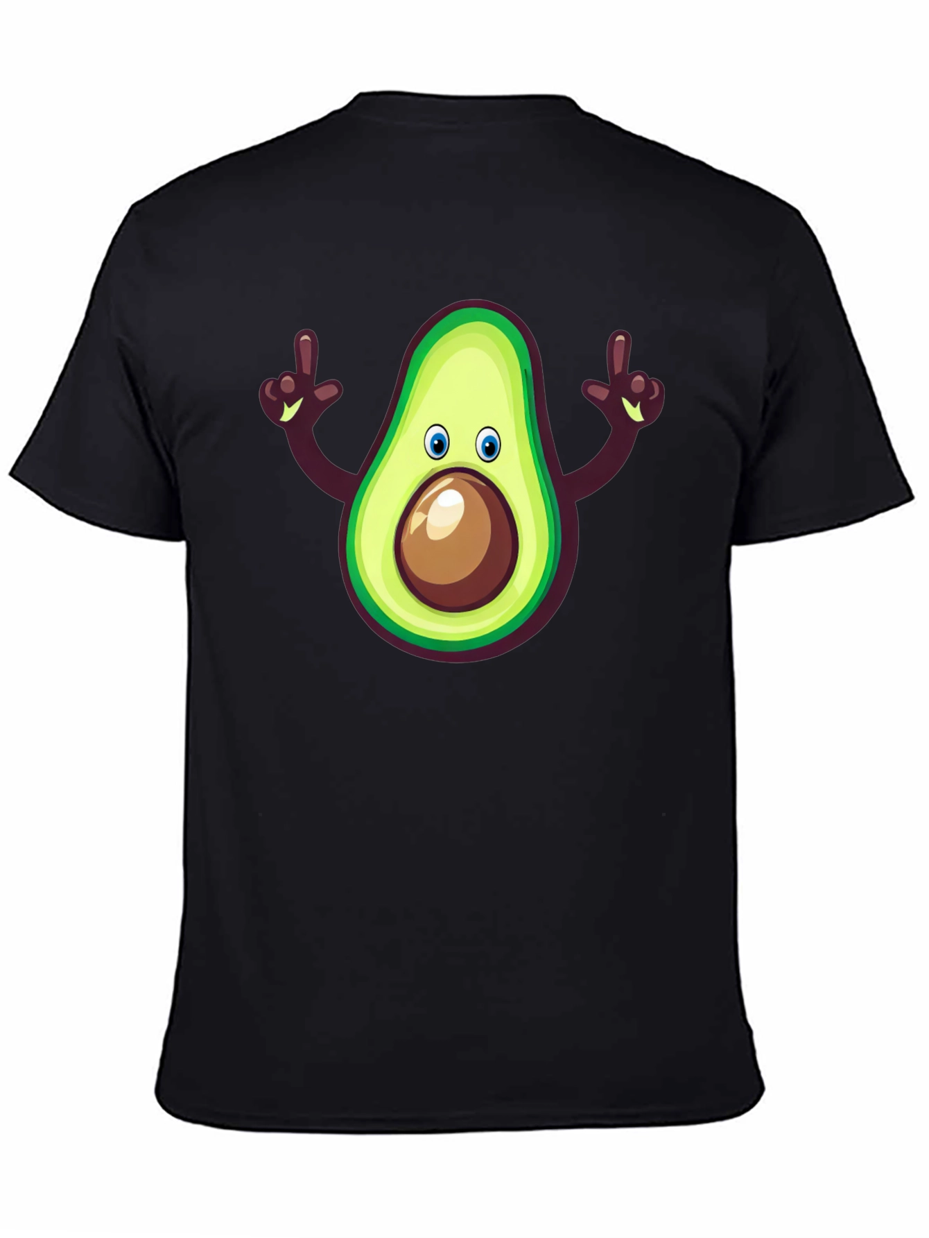 Black Avocado Cartoon Graphic Tee - Black view 4