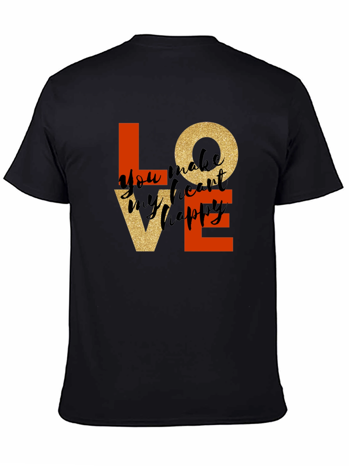 Black Love T-Shirt: You Make My Heart Happy view 4