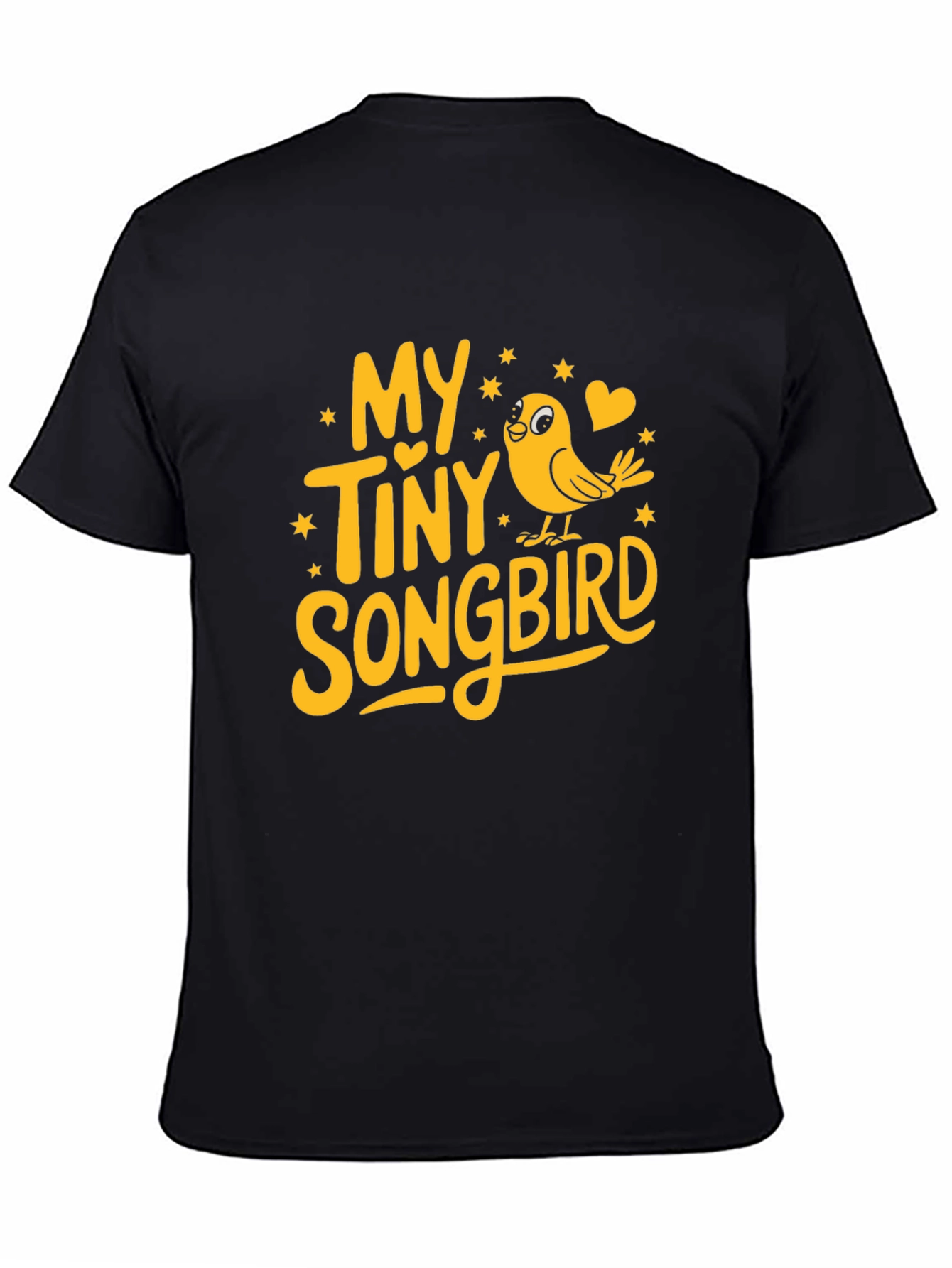 My Tiny Songbird Graphic Tee - Black Cotton Blend - 4