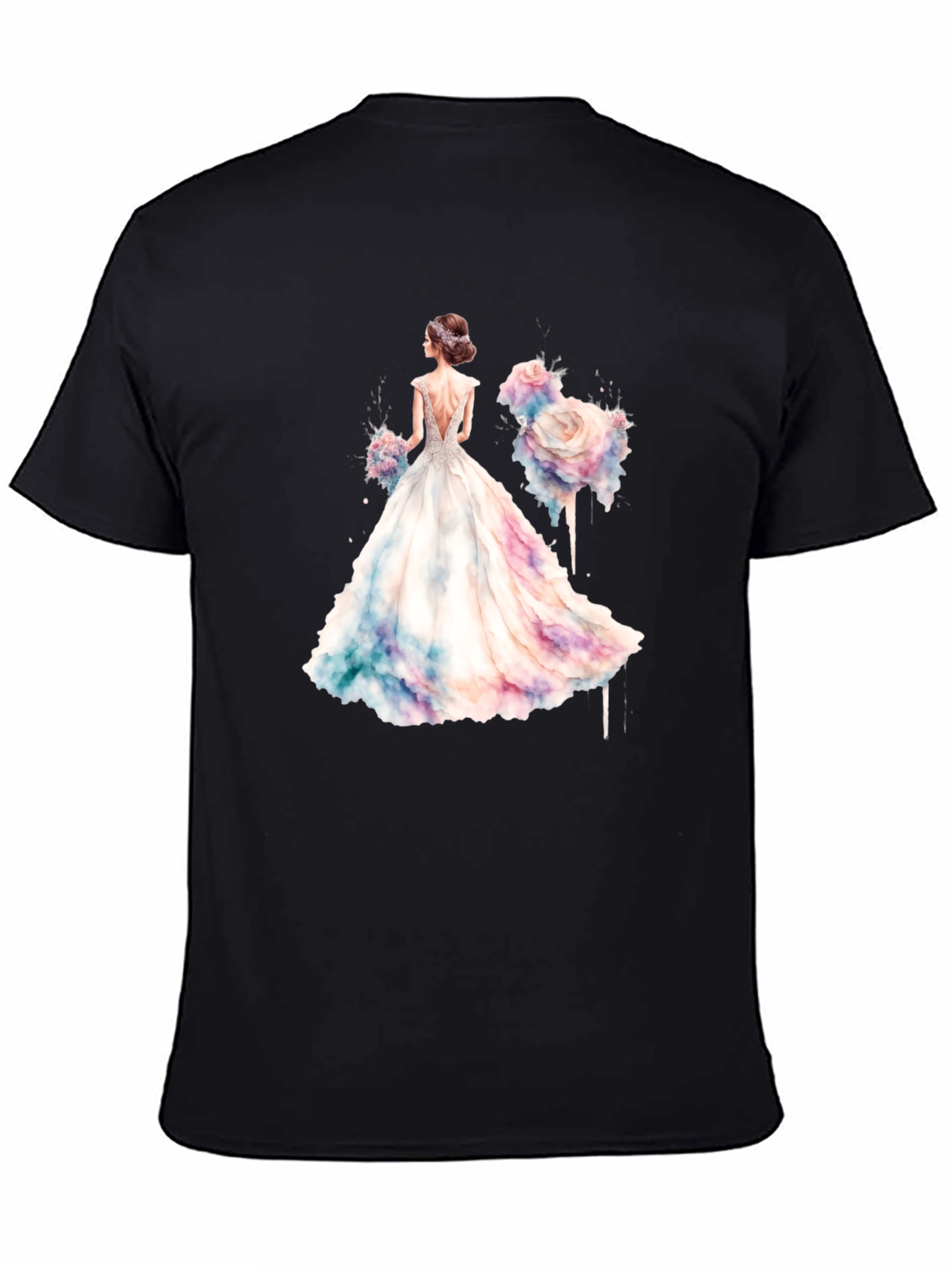 Black Elegant Bride T-Shirt view 4