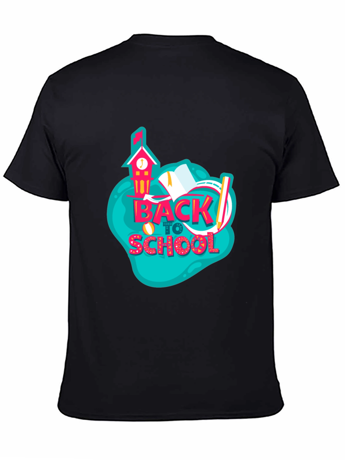 Black Back to School Graphic Black T-Shirt view 4