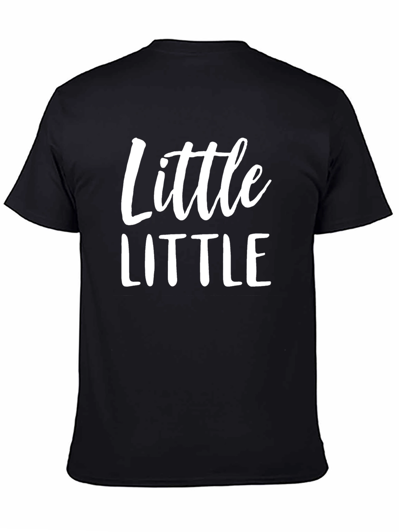 Black Little T-Shirt - Soft Cotton Crew Neck Tee view 4