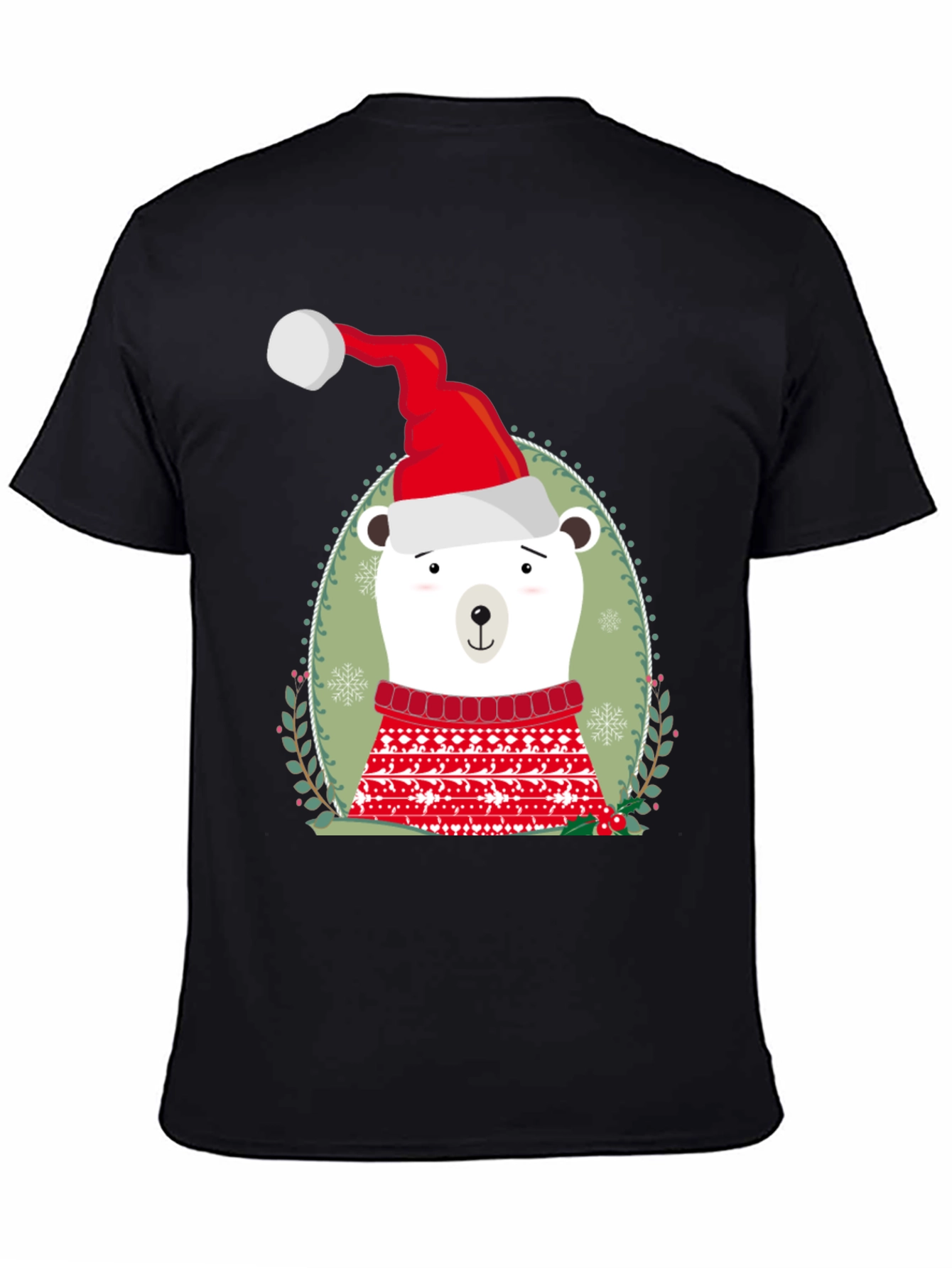 Black Holiday Polar Bear Graphic Tee view 4