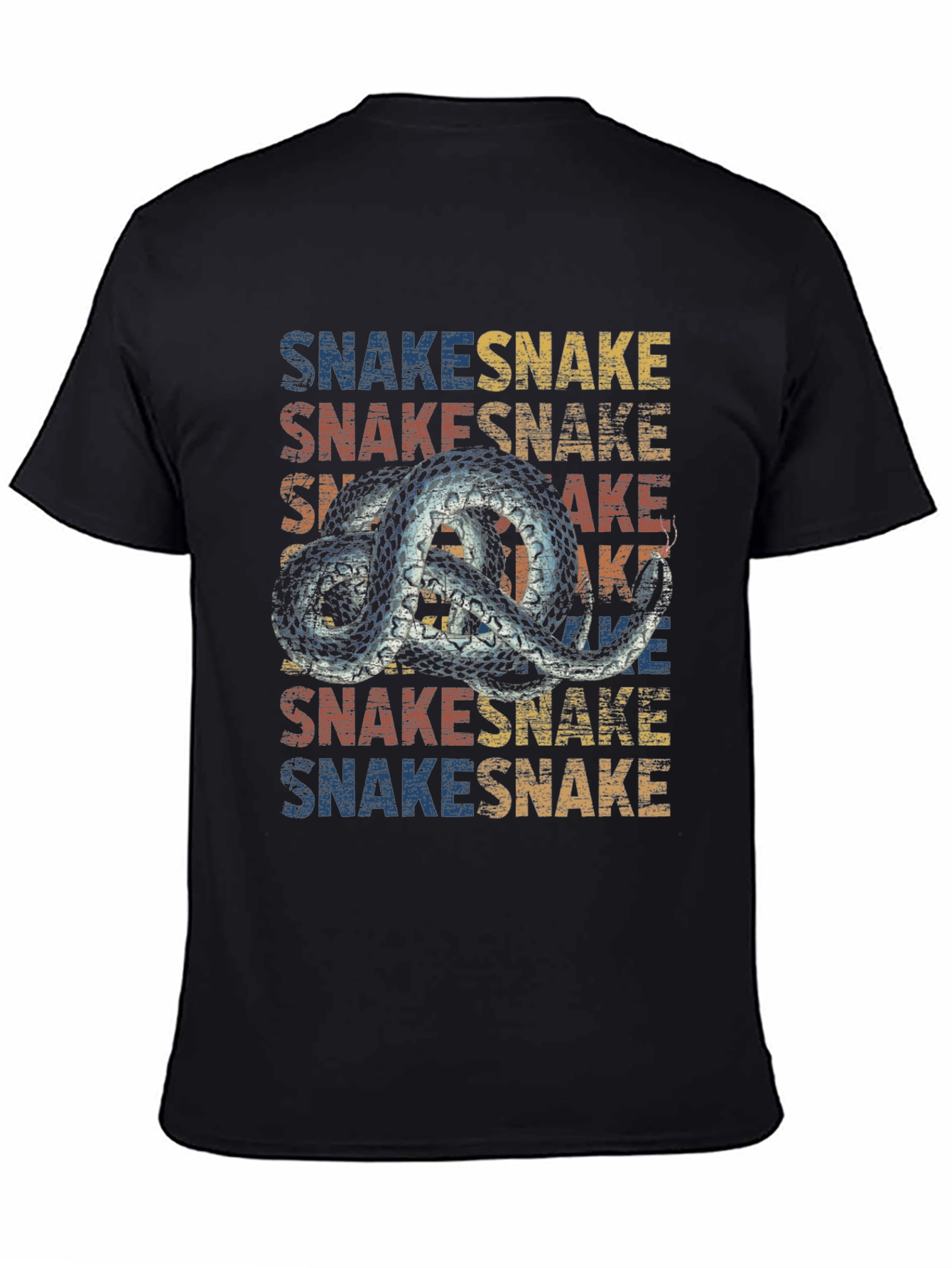 Black Vintage Snake T-Shirt Graphic Print view 4