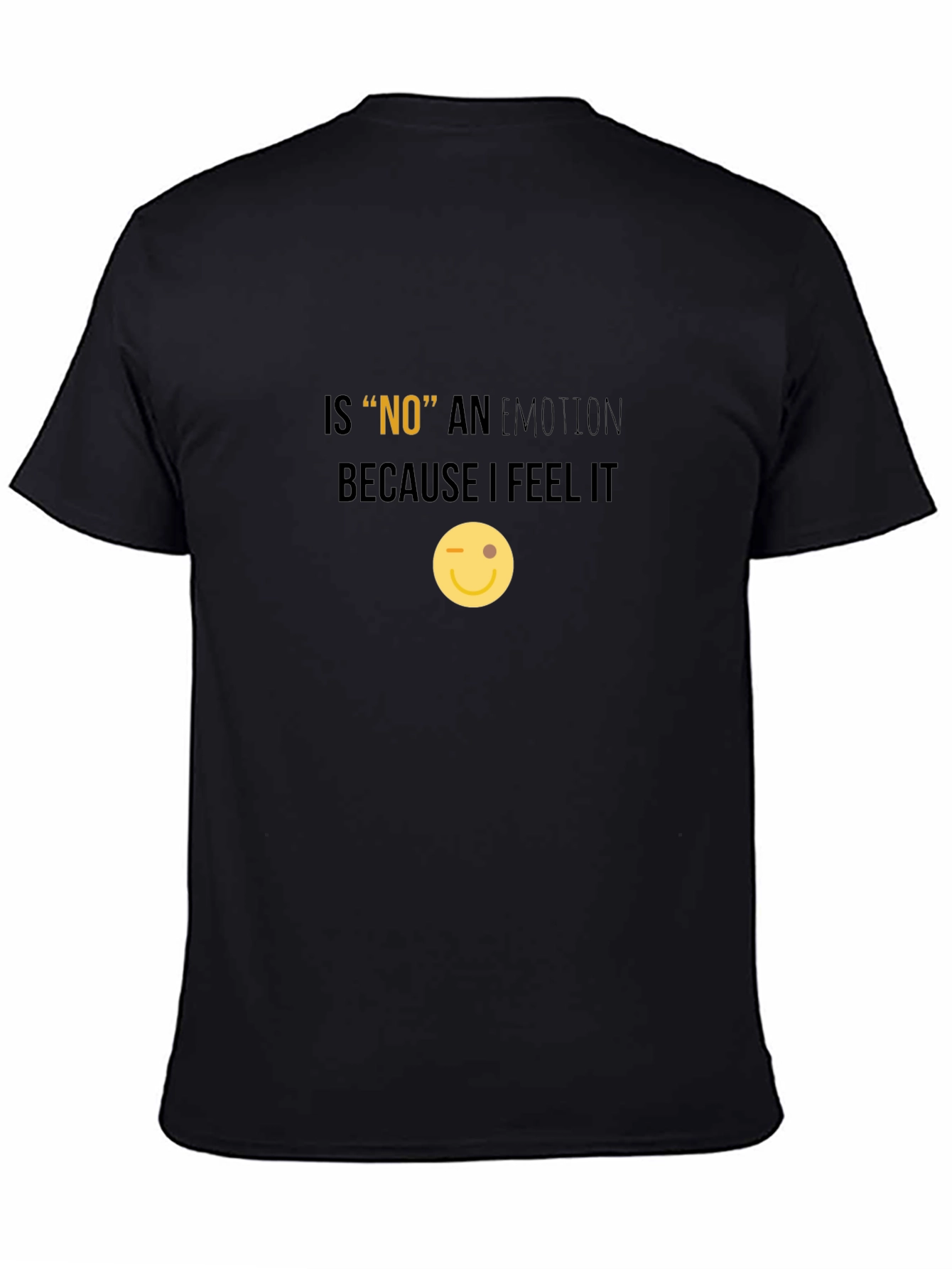 Black Funny "NO" Emotion T-Shirt view 4