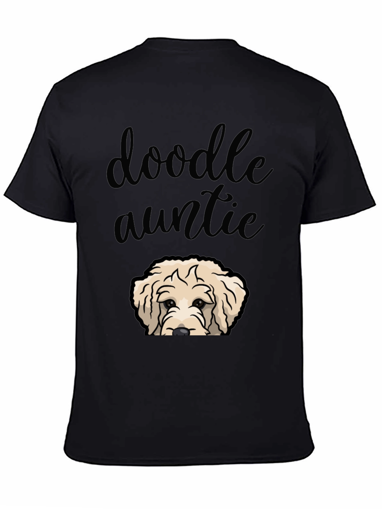Black Doodle Auntie T-Shirt - Cute Dog Lover Tee view 4