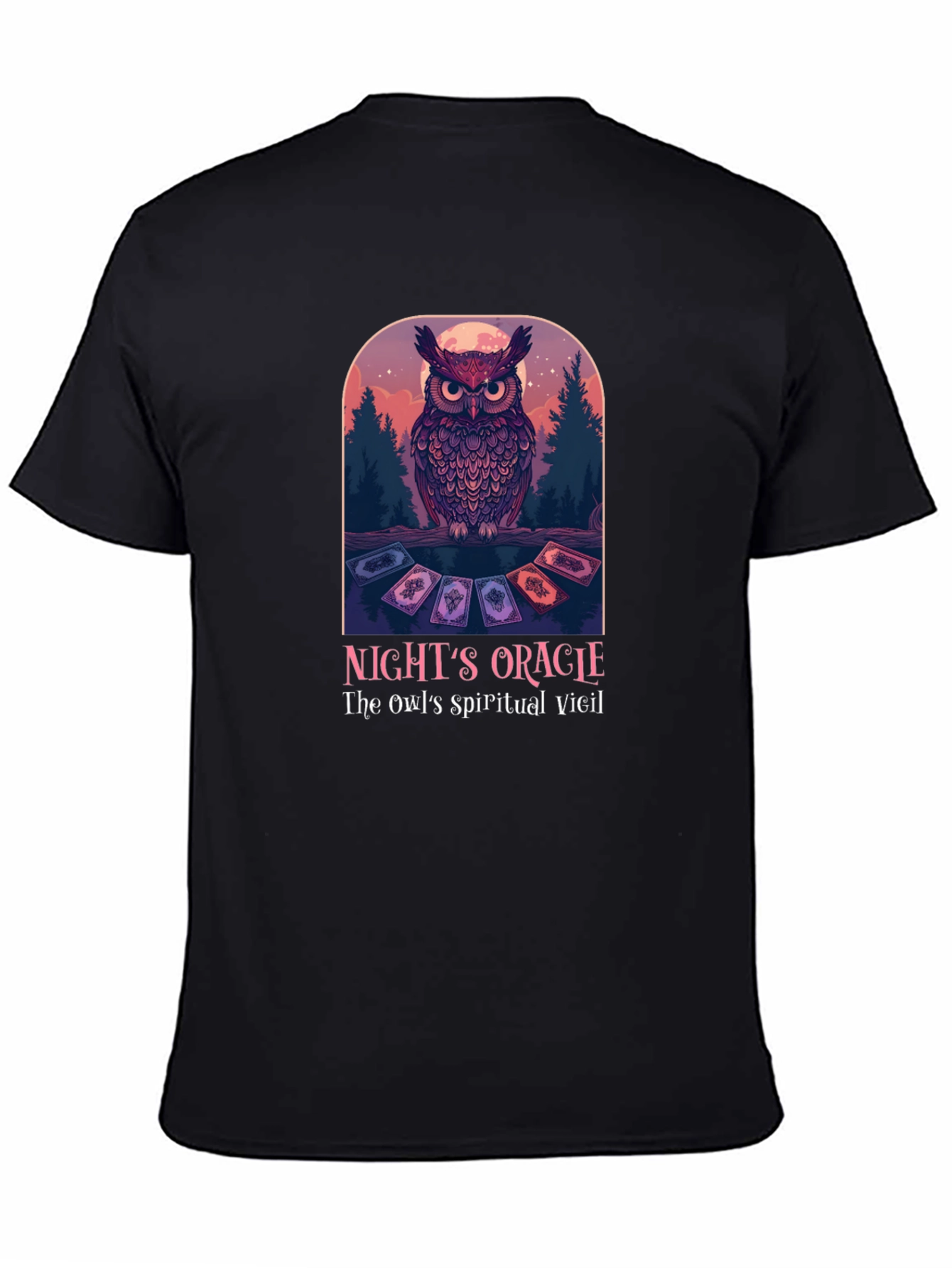 Black Night's Oracle Owl Graphic T-Shirt view 4