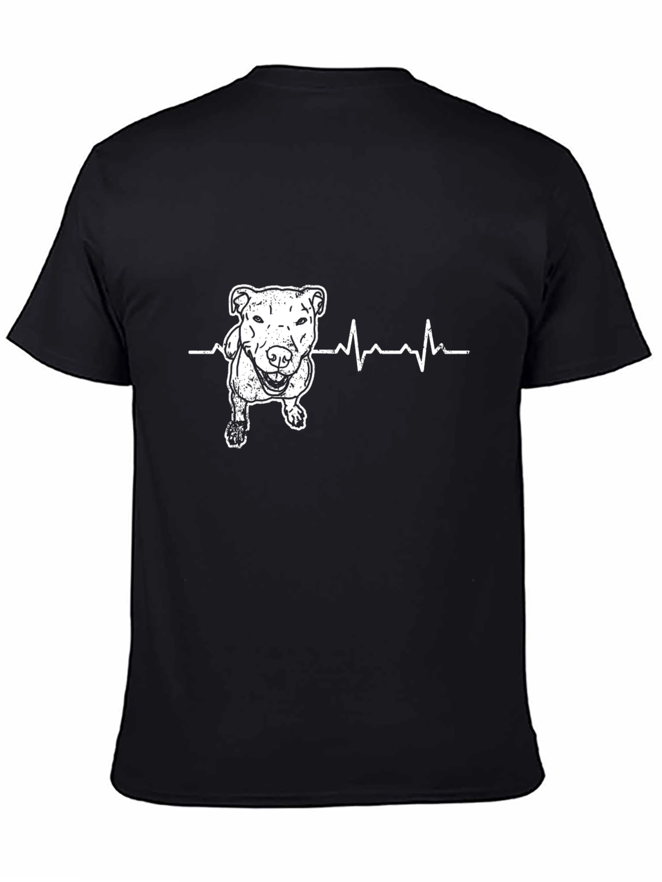 Black Dog Heartbeat Graphic Tee - Black Cotton Blend view 4