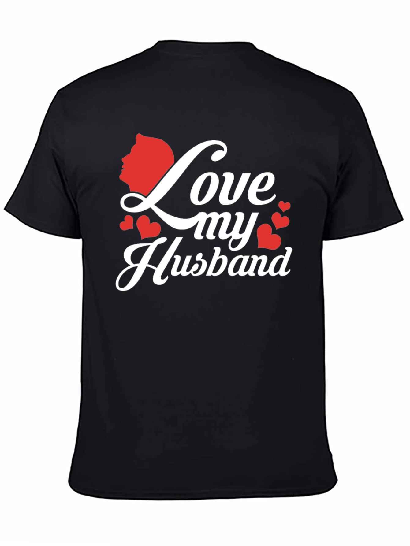 Black Love My Husband Graphic Tee - Black view 4
