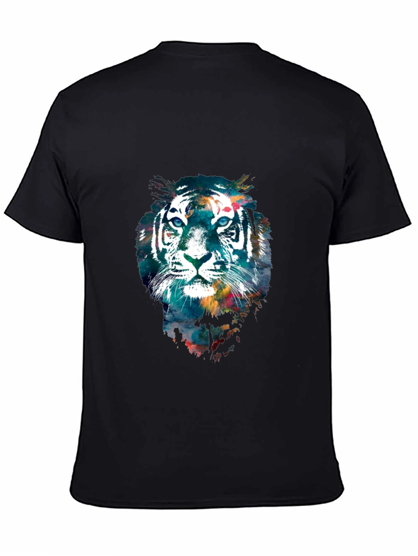 Black Abstract Tiger Graphic Tee - Cool Men's T-Shirt view 4