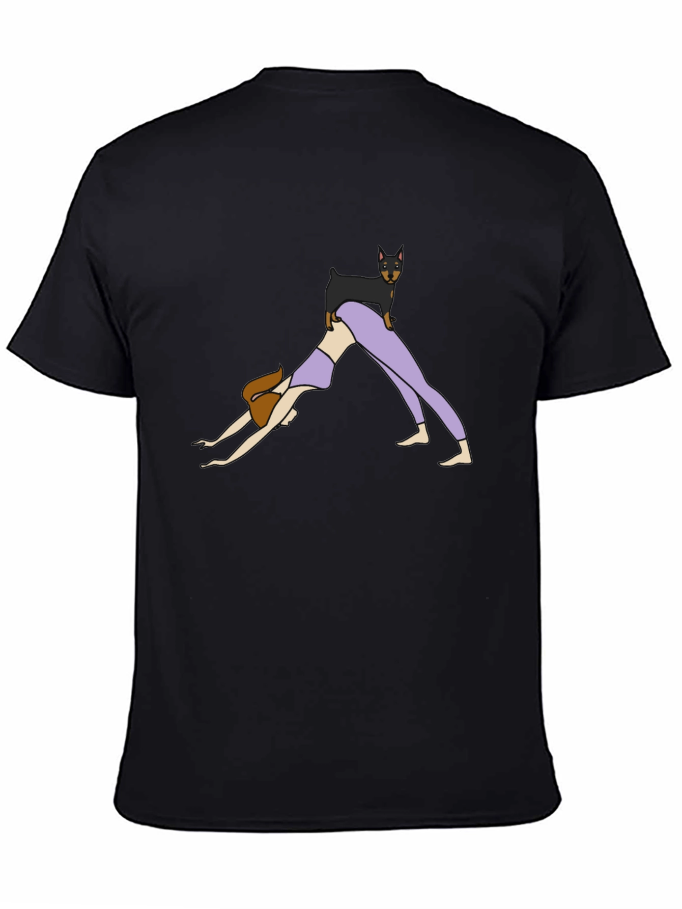 Black Yoga Dog T-Shirt view 4