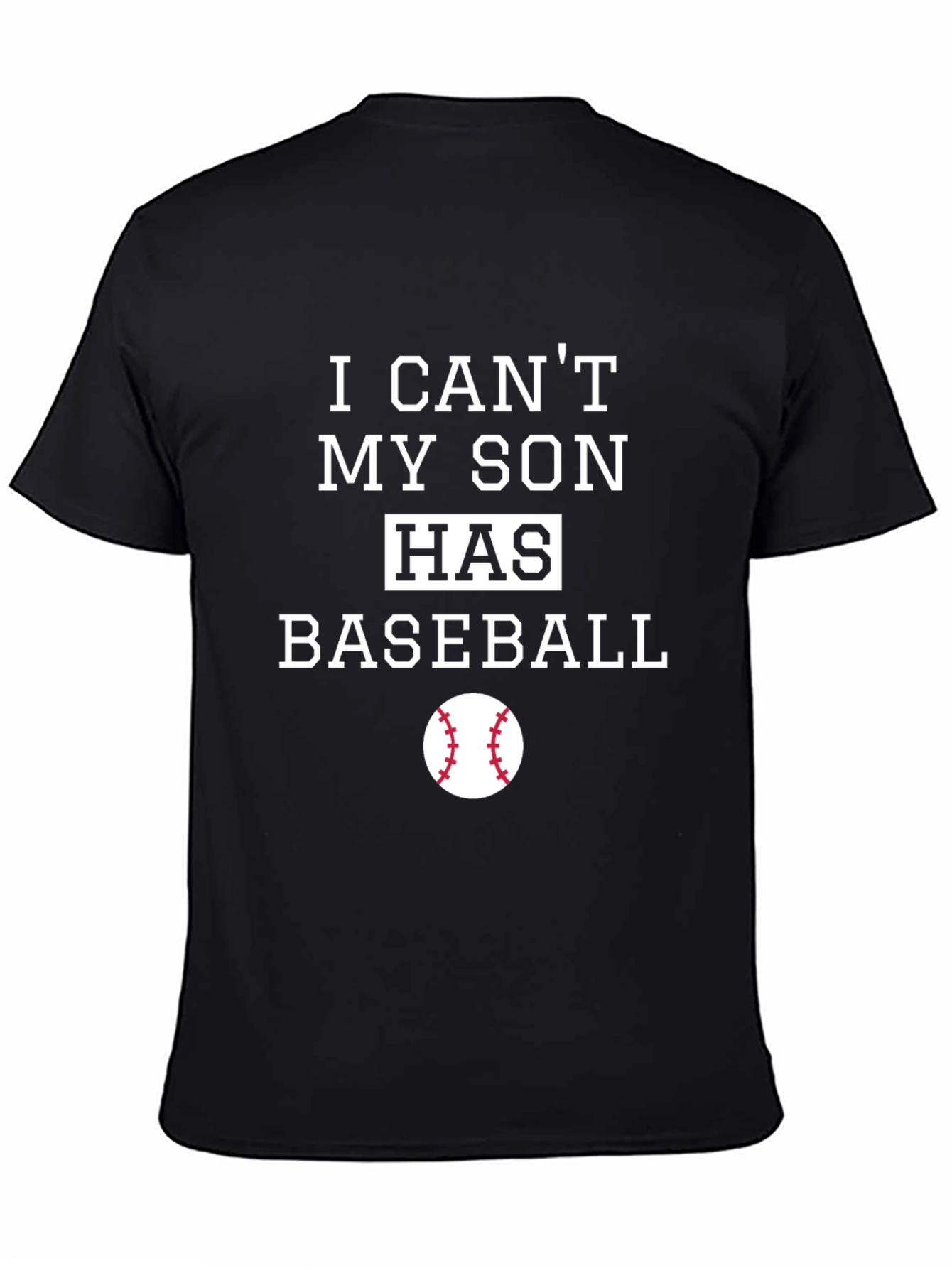 Black My Son Has Baseball T-Shirt - Dad Gift view 4