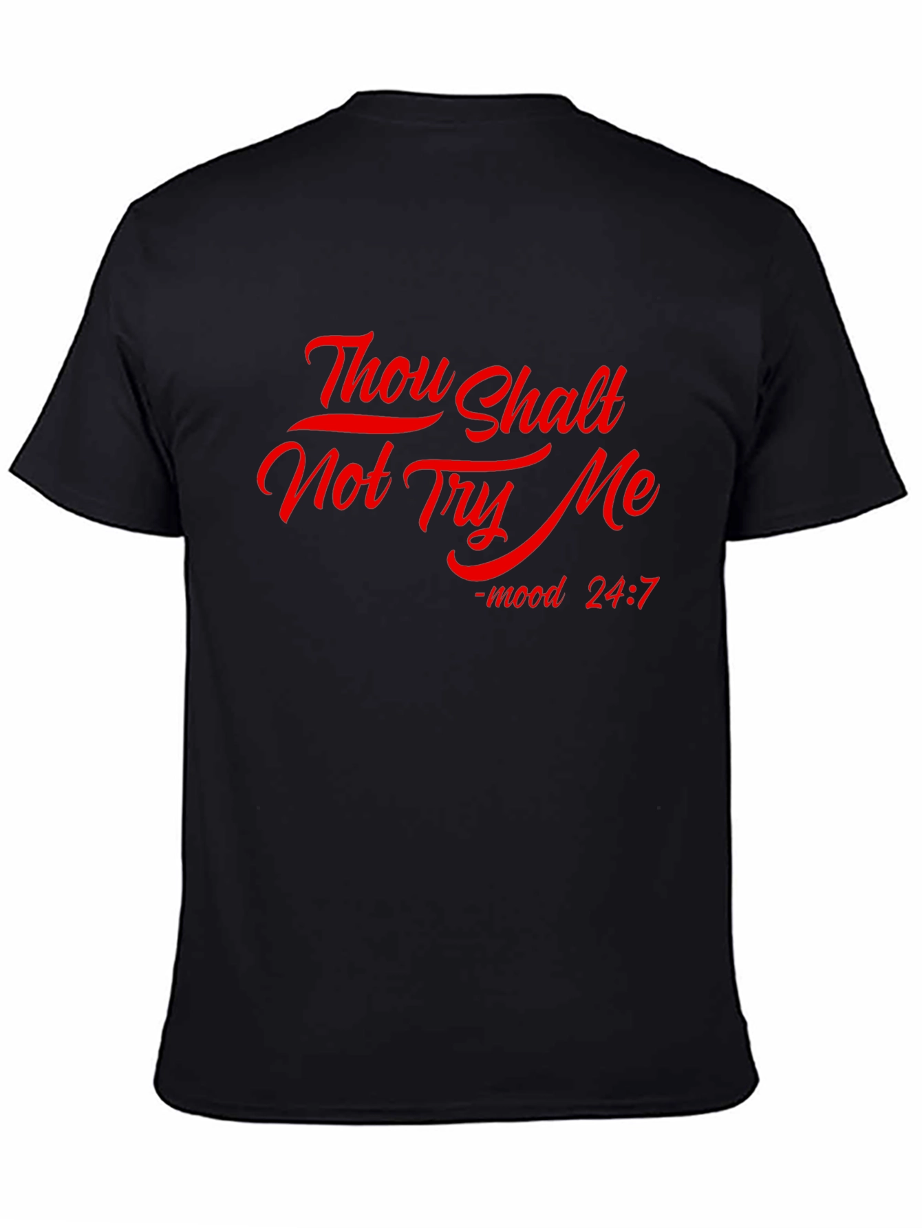 Black Thou Shalt Not Try Me Graphic Tee - Black view 4