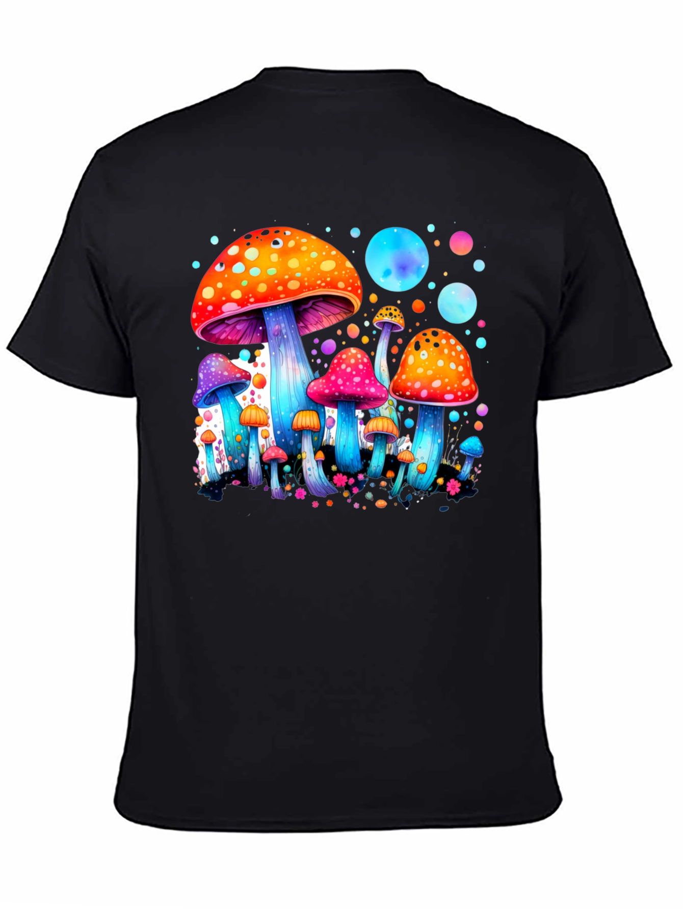 Black Psychedelic Mushroom T-Shirt - Unique Graphic Tee view 4