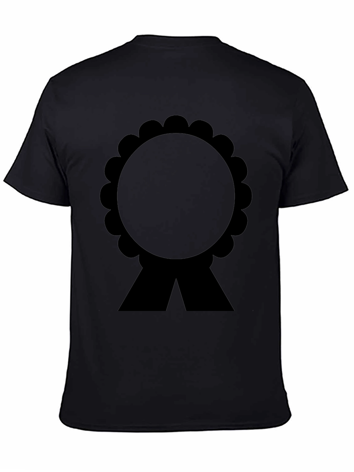 Black Black T-Shirt with Rosette Ribbon Graphic view 4