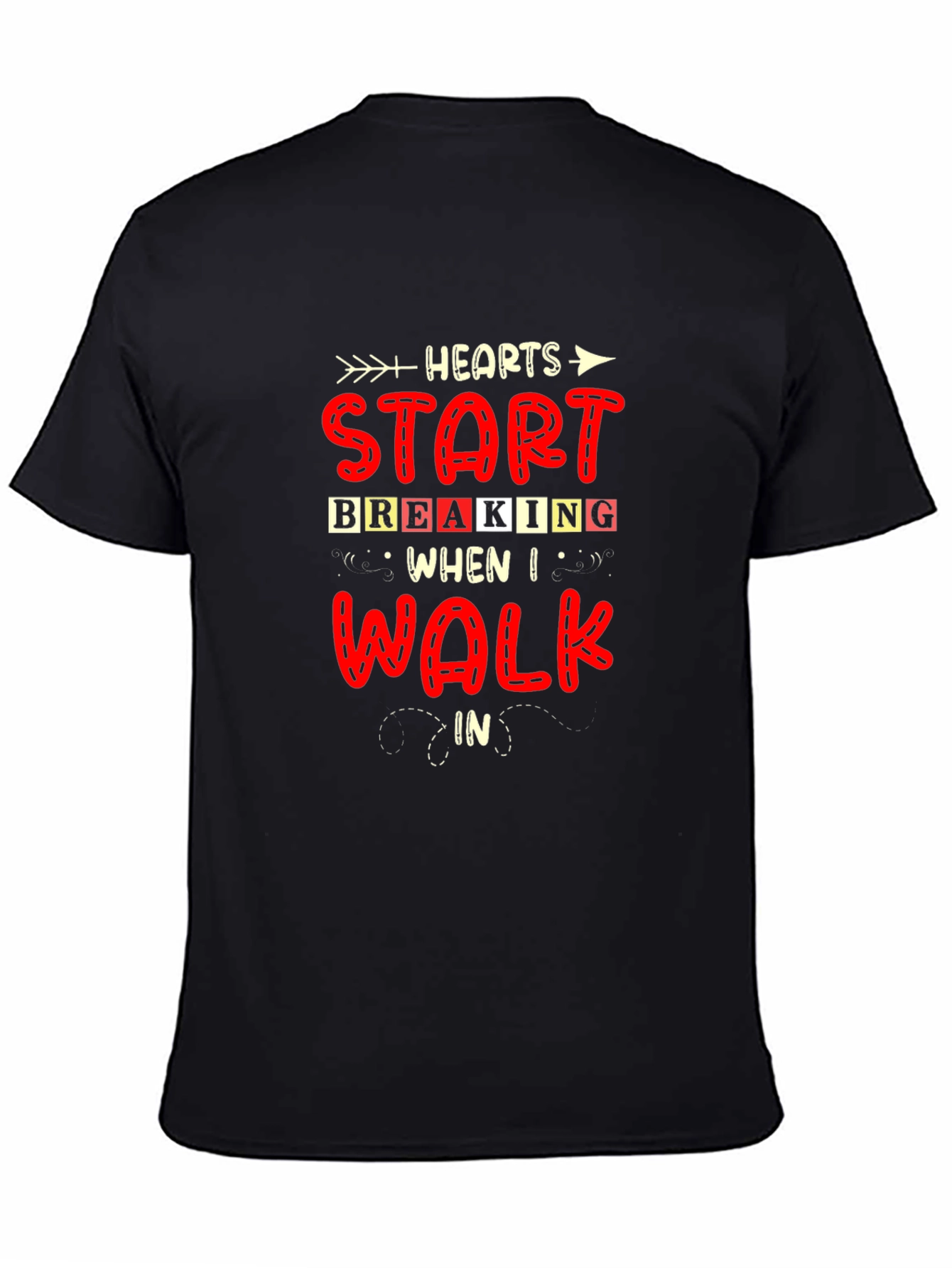 Black Heartbreaker Graphic Tee - Bold Statement Shirt view 4